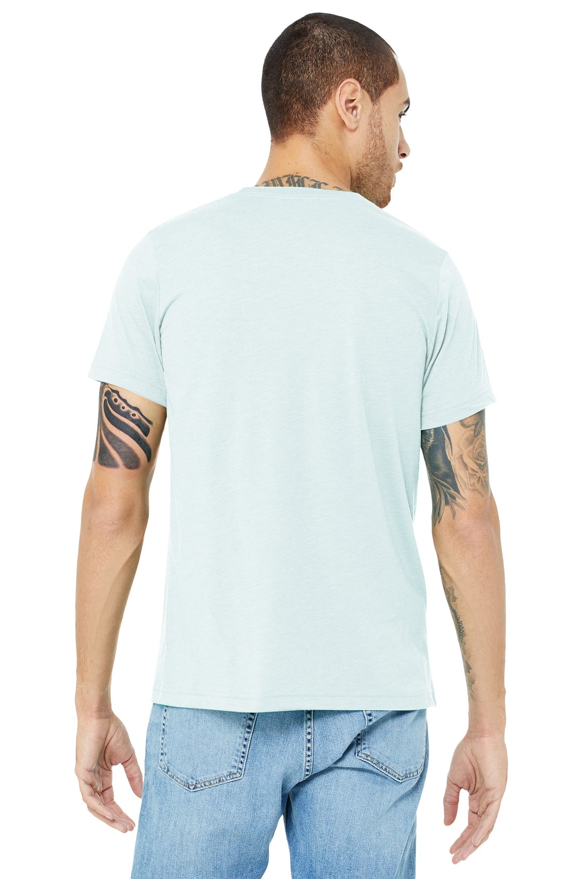 bella + canvas unisex triblend short sleeve t-shirt 3413c ice blue triblnd