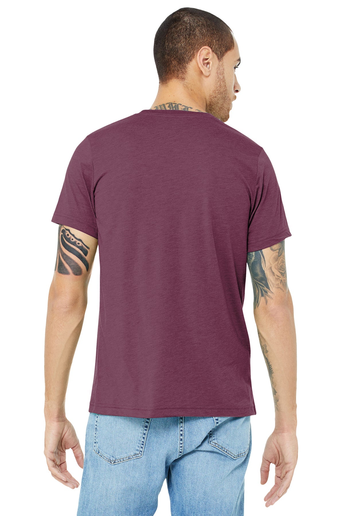 bella + canvas unisex triblend short sleeve t-shirt 3413c maroon triblend