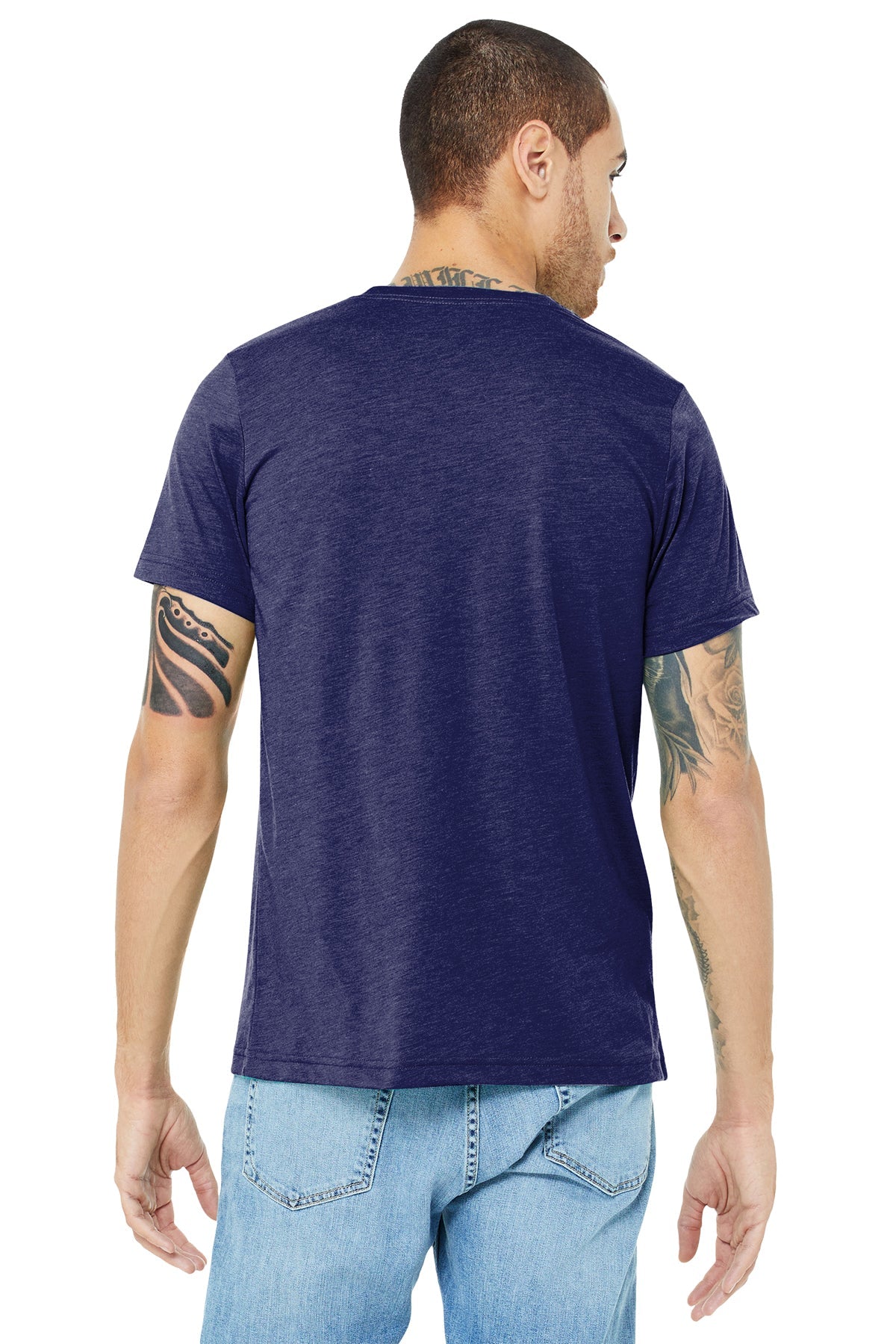 bella + canvas unisex triblend short sleeve t-shirt 3413c navy triblend