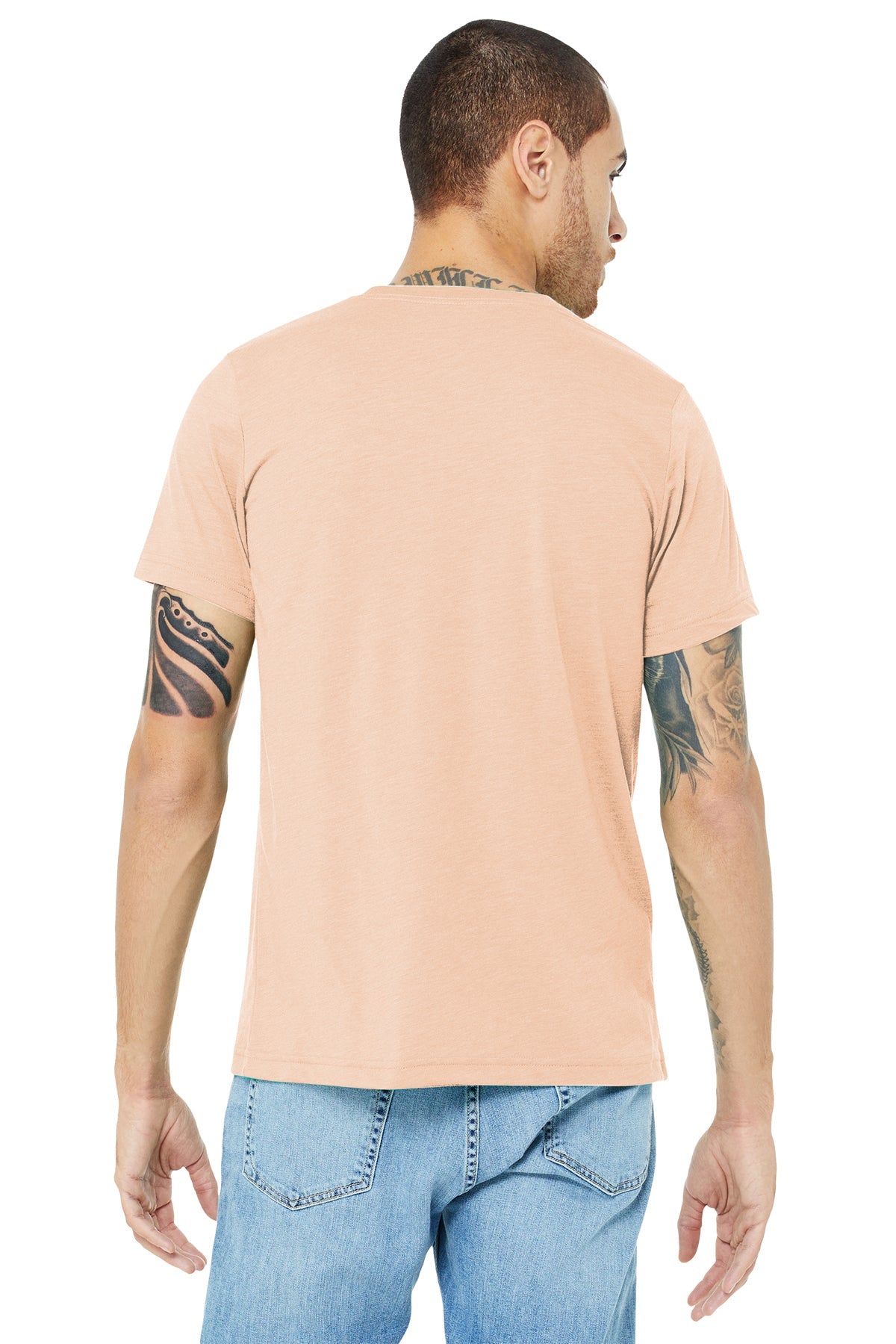 bella + canvas unisex triblend short sleeve t-shirt 3413c peach triblend