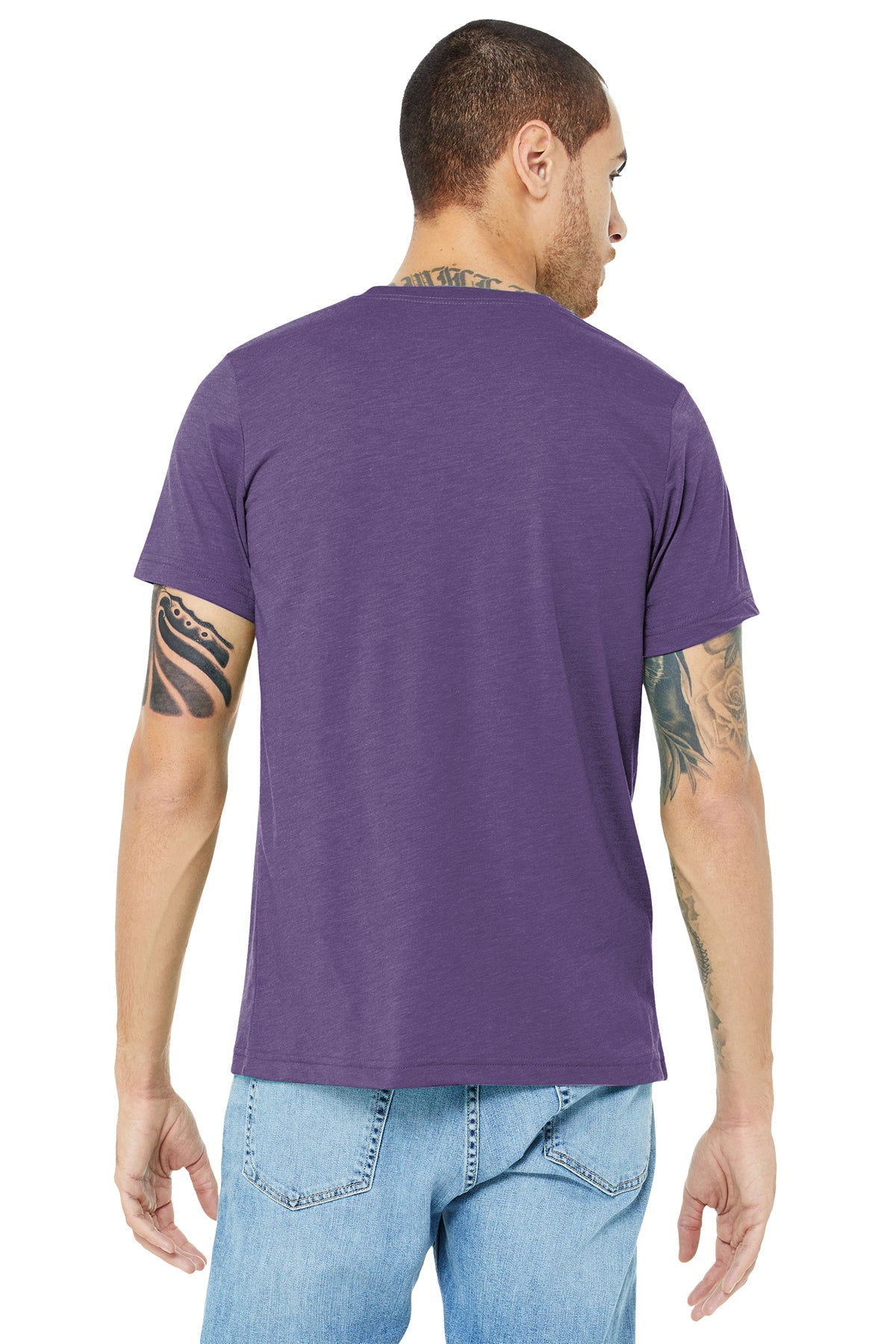 bella + canvas unisex triblend short sleeve t-shirt 3413c purple triblend