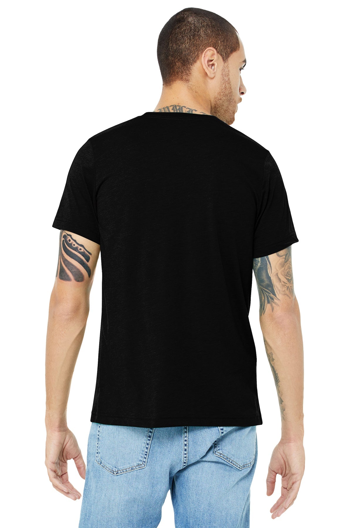 bella + canvas unisex triblend short sleeve t-shirt 3413c sld blk triblend
