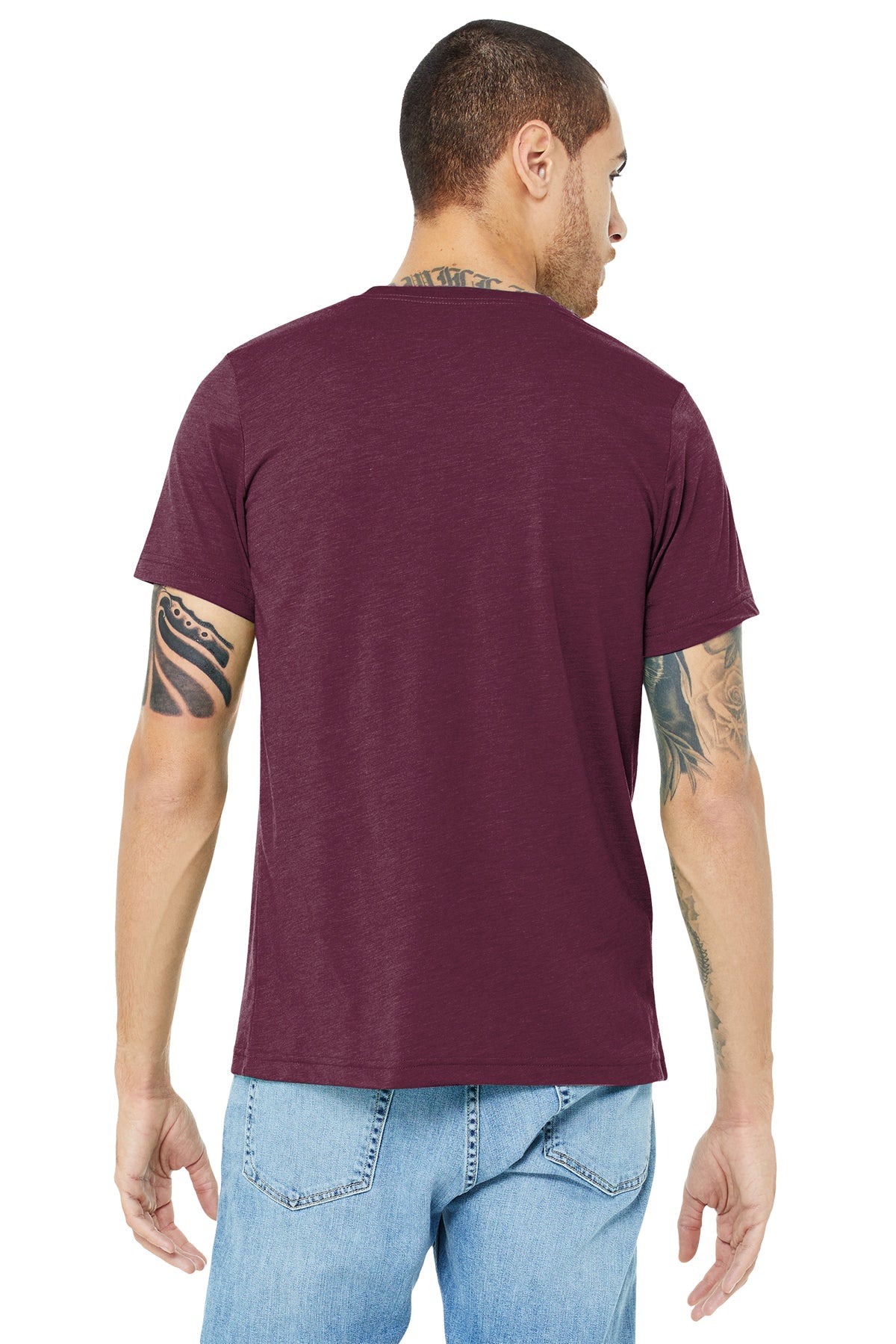 bella + canvas unisex triblend short sleeve t-shirt 3413c solid mrn trblnd