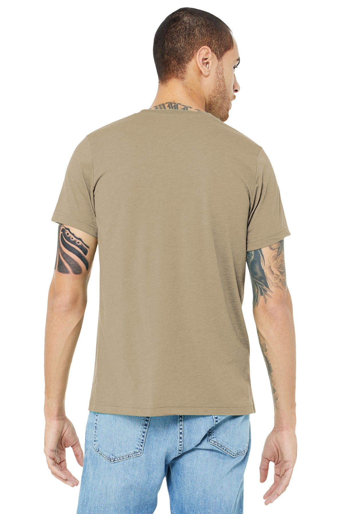 bella + canvas unisex triblend short sleeve t-shirt 3413c tan triblend