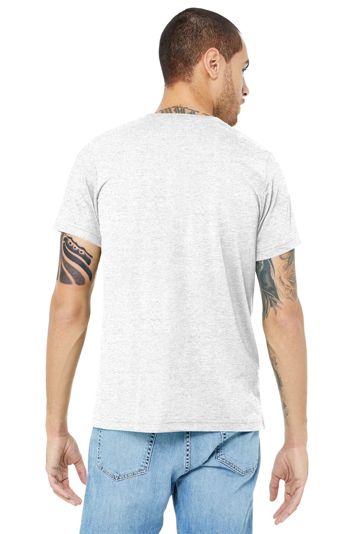 bella + canvas unisex triblend short sleeve t-shirt 3413c wht flck trblnd