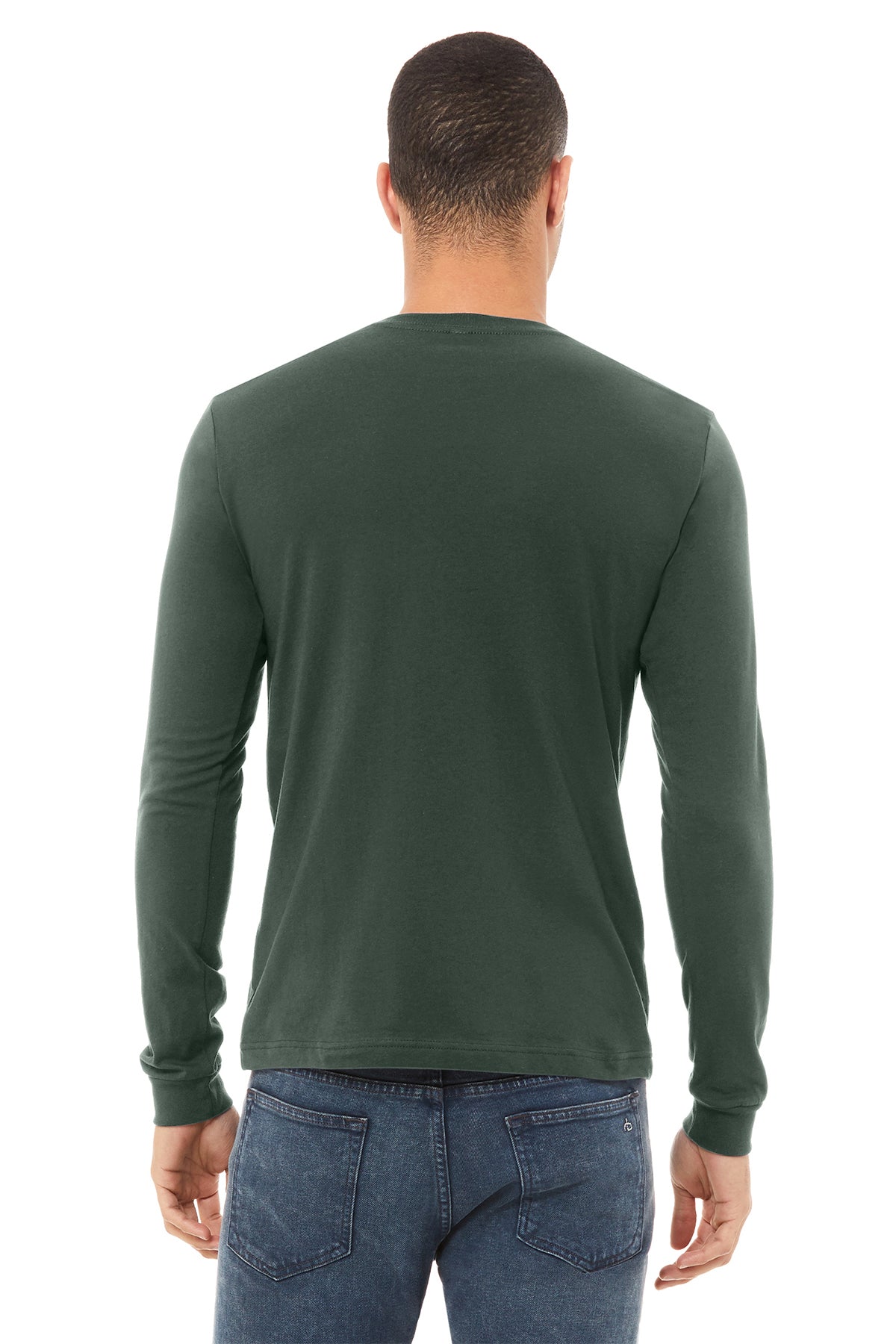 bella + canvas unisex jersey long sleeve t-shirt 3501 military green