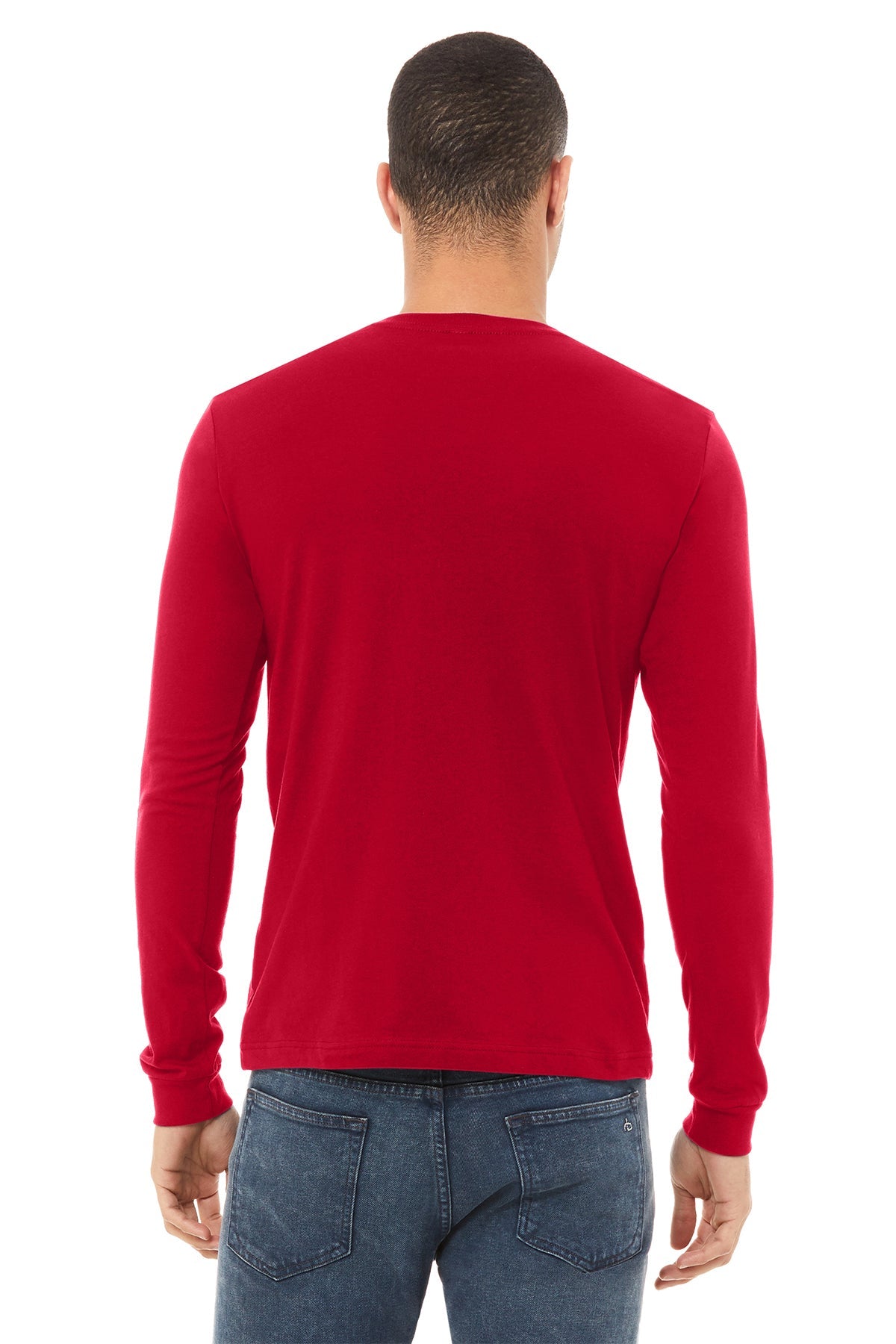 bella + canvas unisex jersey long sleeve t-shirt 3501 red