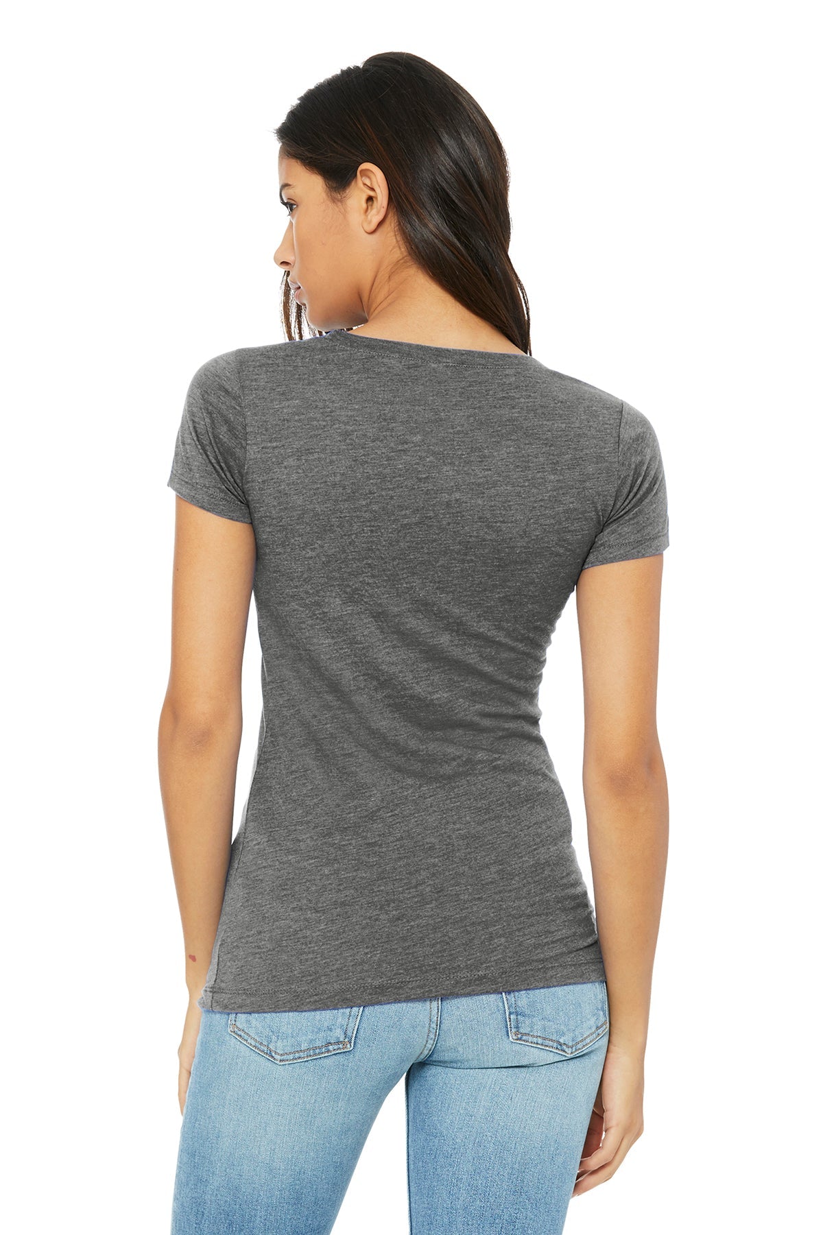 bella + canvas ladies triblend short sleeve t-shirt b8413 grey triblend