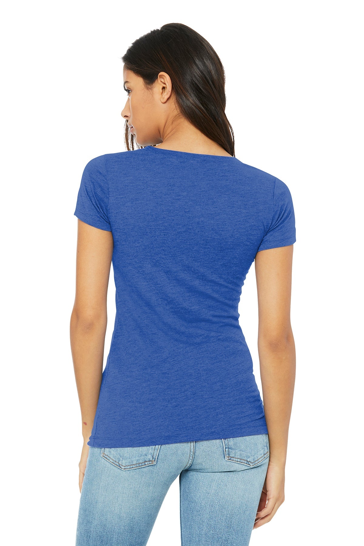 bella + canvas ladies triblend short sleeve t-shirt b8413 true royal trbln