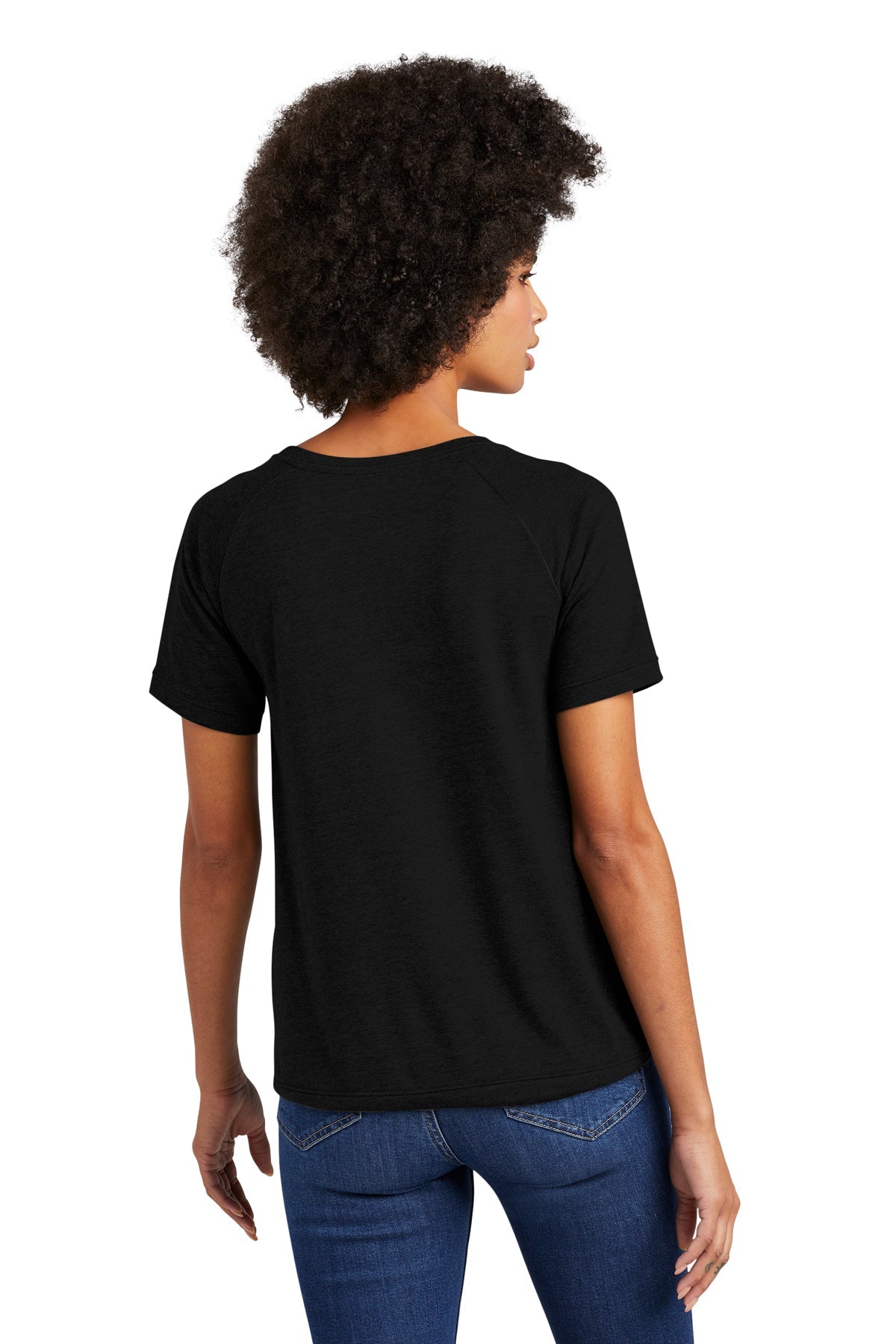 New Era Ladies Tri-Blend Performance Printed Tee's, Black Solid