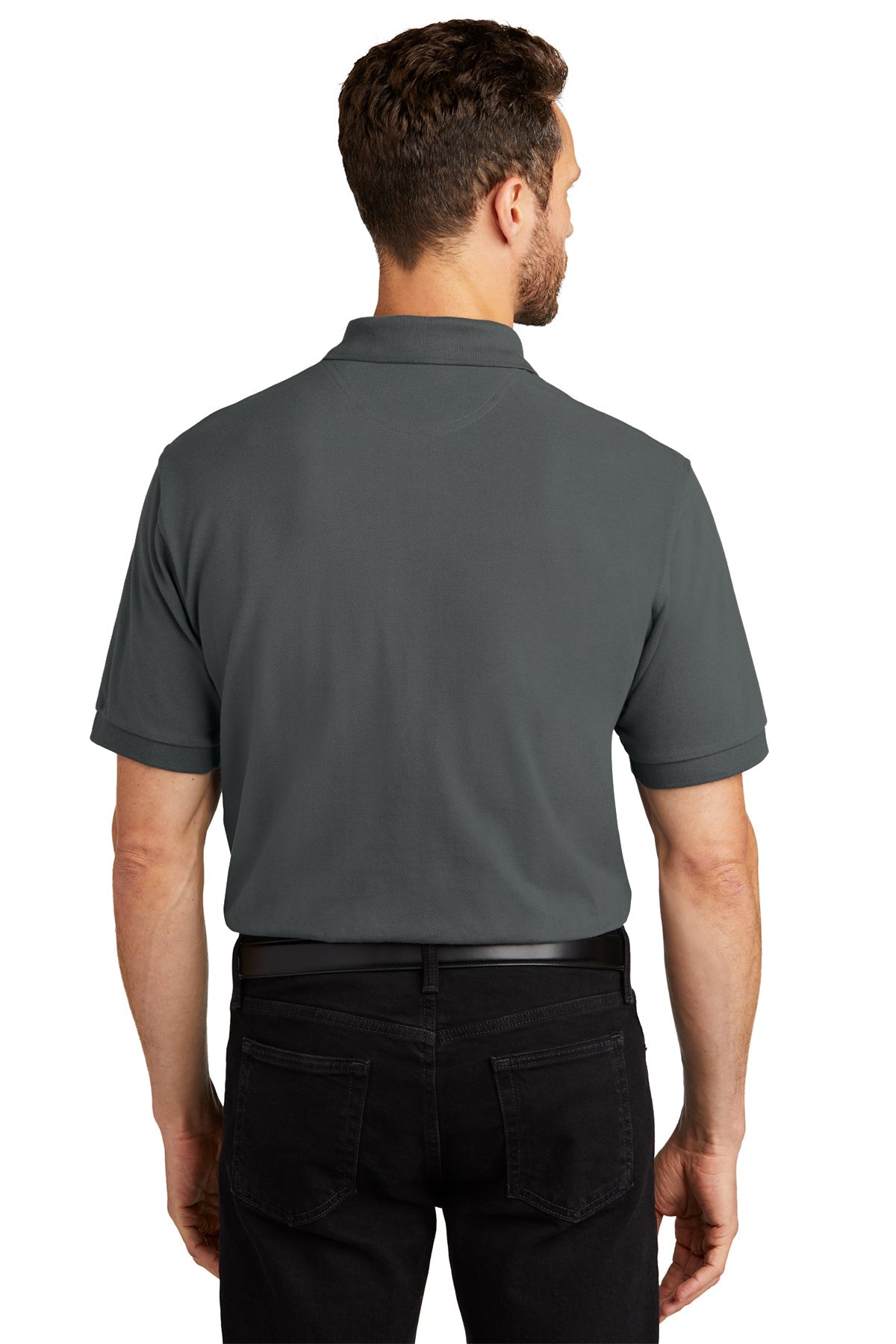port authority_k420 _steel grey_company_logo_polos