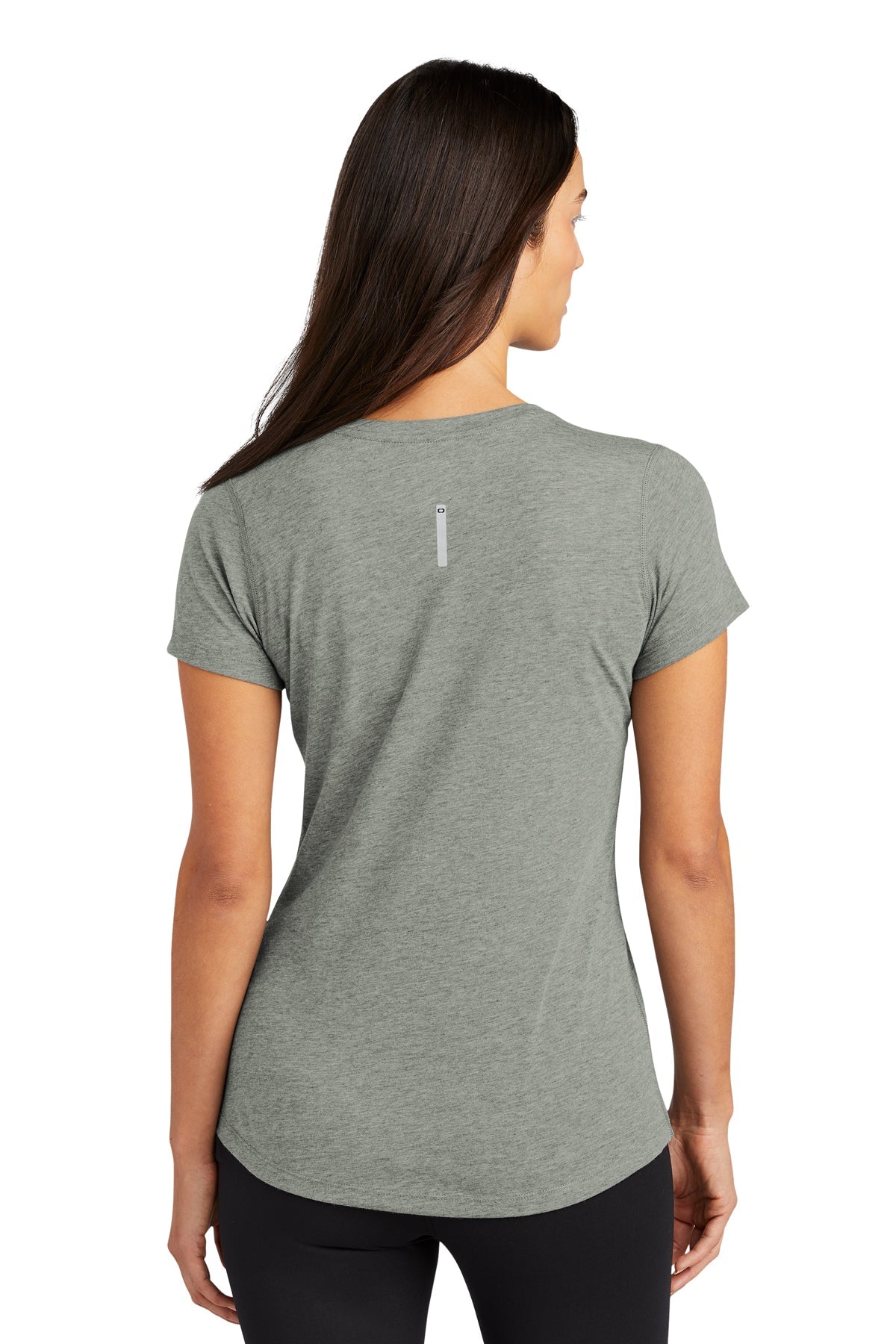 ogio endurance ladies peak v neck tee loe337 gear grey heather