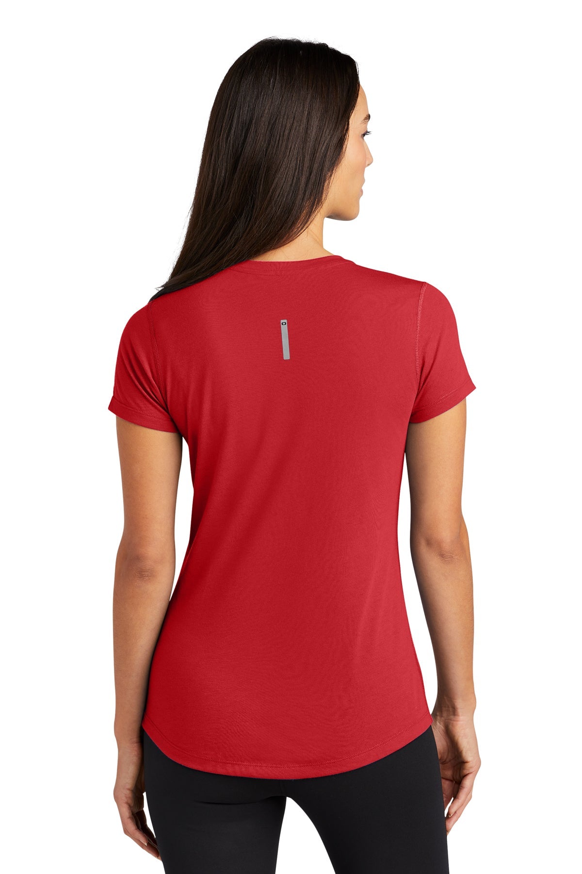 ogio endurance ladies peak v neck tee loe337 ripped red