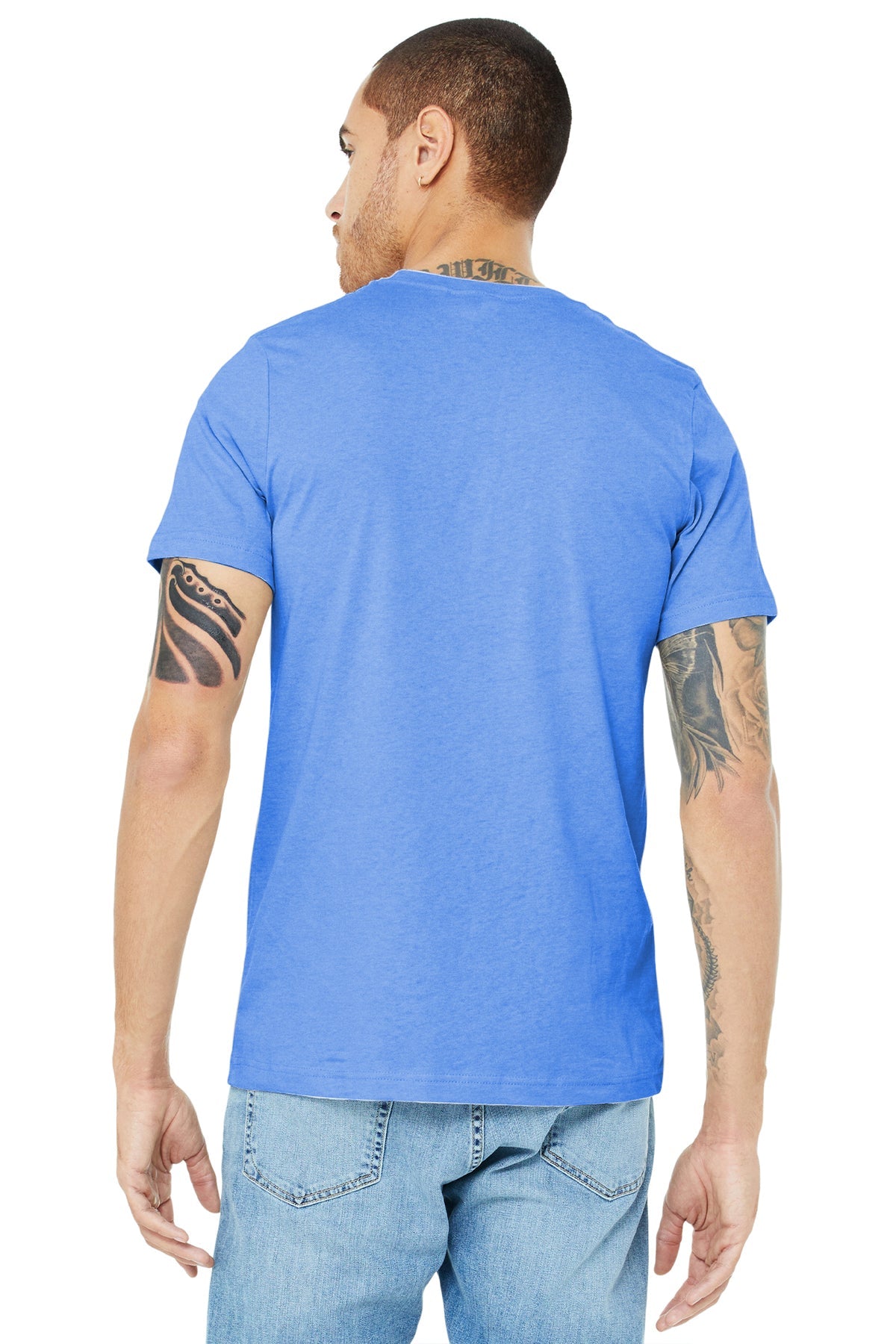 bella + canvas unisex jersey short sleeve t-shirt 3001c hthr colum blue