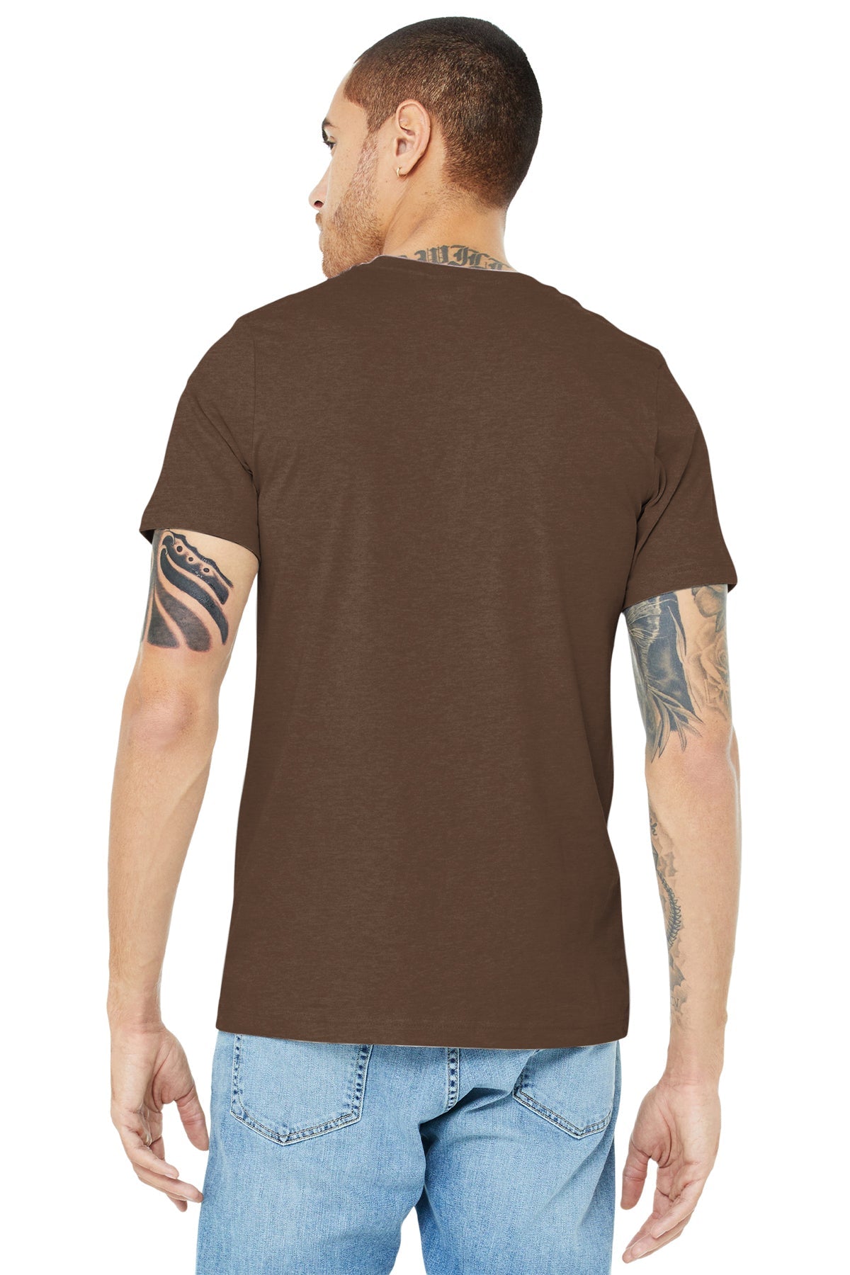 bella + canvas unisex jersey short sleeve t-shirt 3001c heather brown