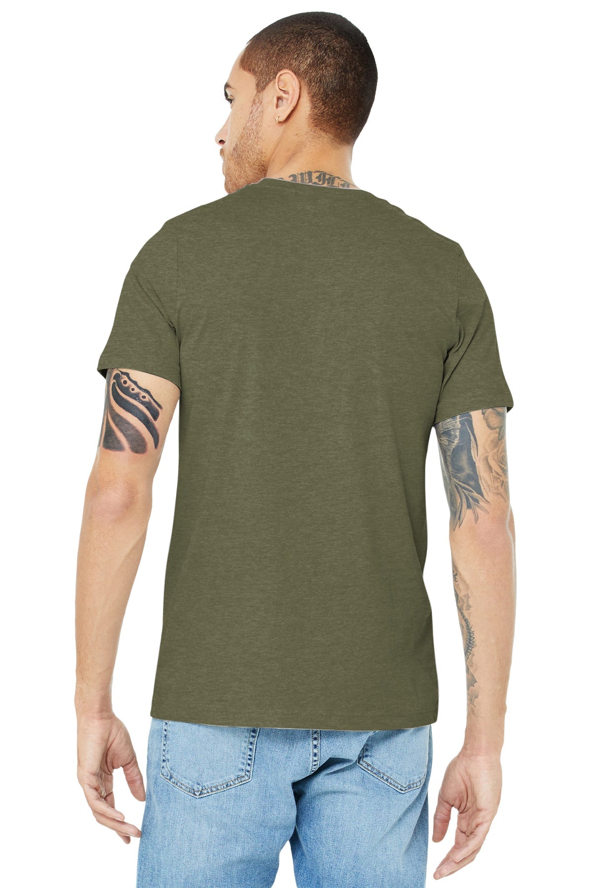 bella + canvas unisex jersey short sleeve t-shirt 3001c heather olive