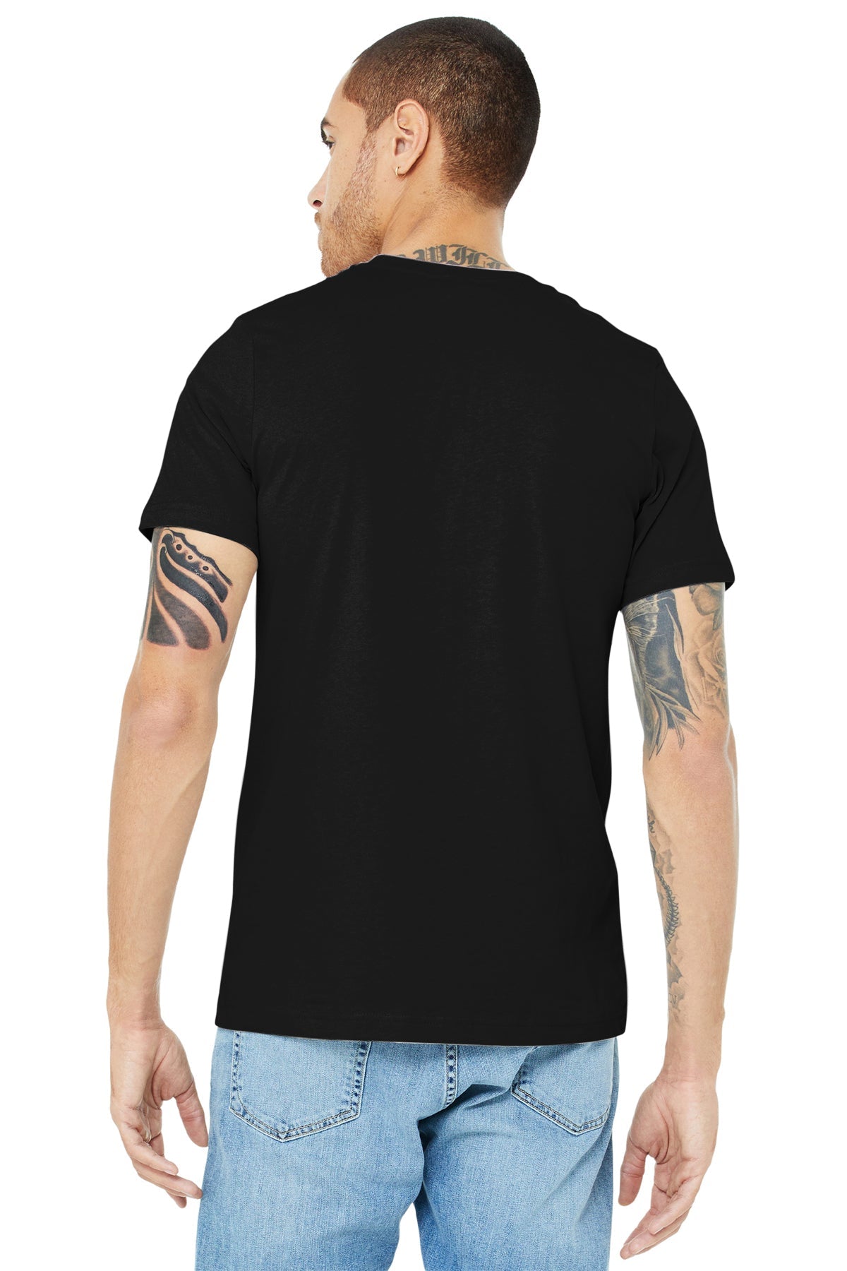bella + canvas unisex jersey short sleeve t-shirt 3001c solid blk blend