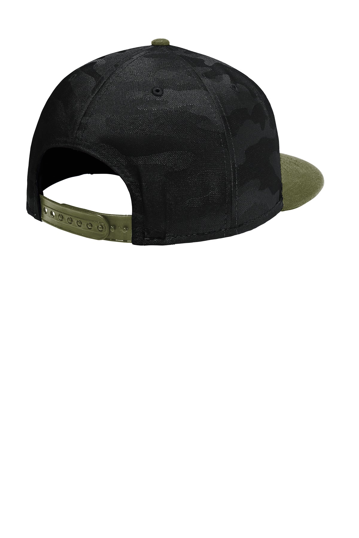 New Era Camo Flat Bill Snapback Custom Caps, Army/ Black Camo