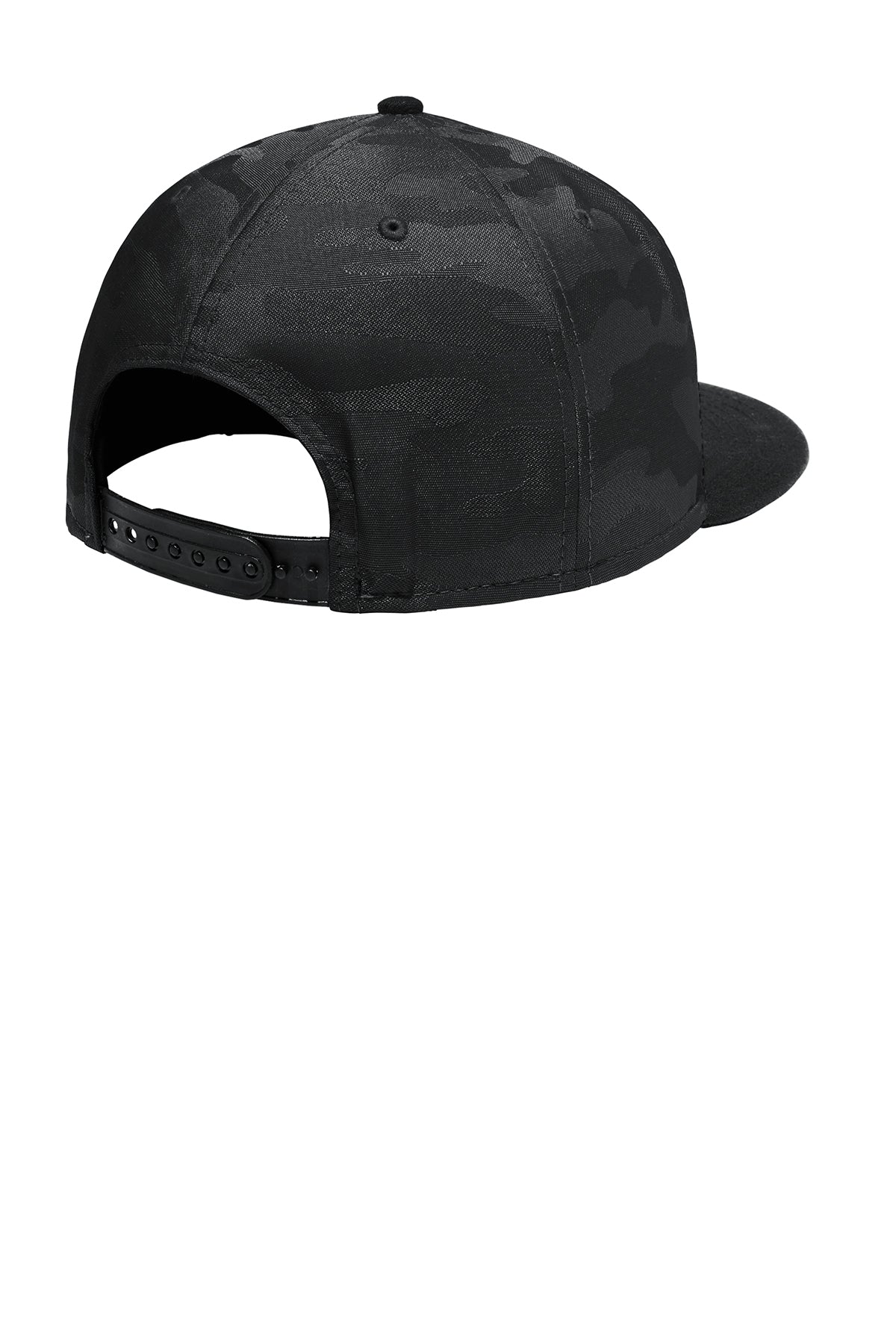 New Era Camo Flat Bill Snapback Custom Caps, Black/ Black Camo