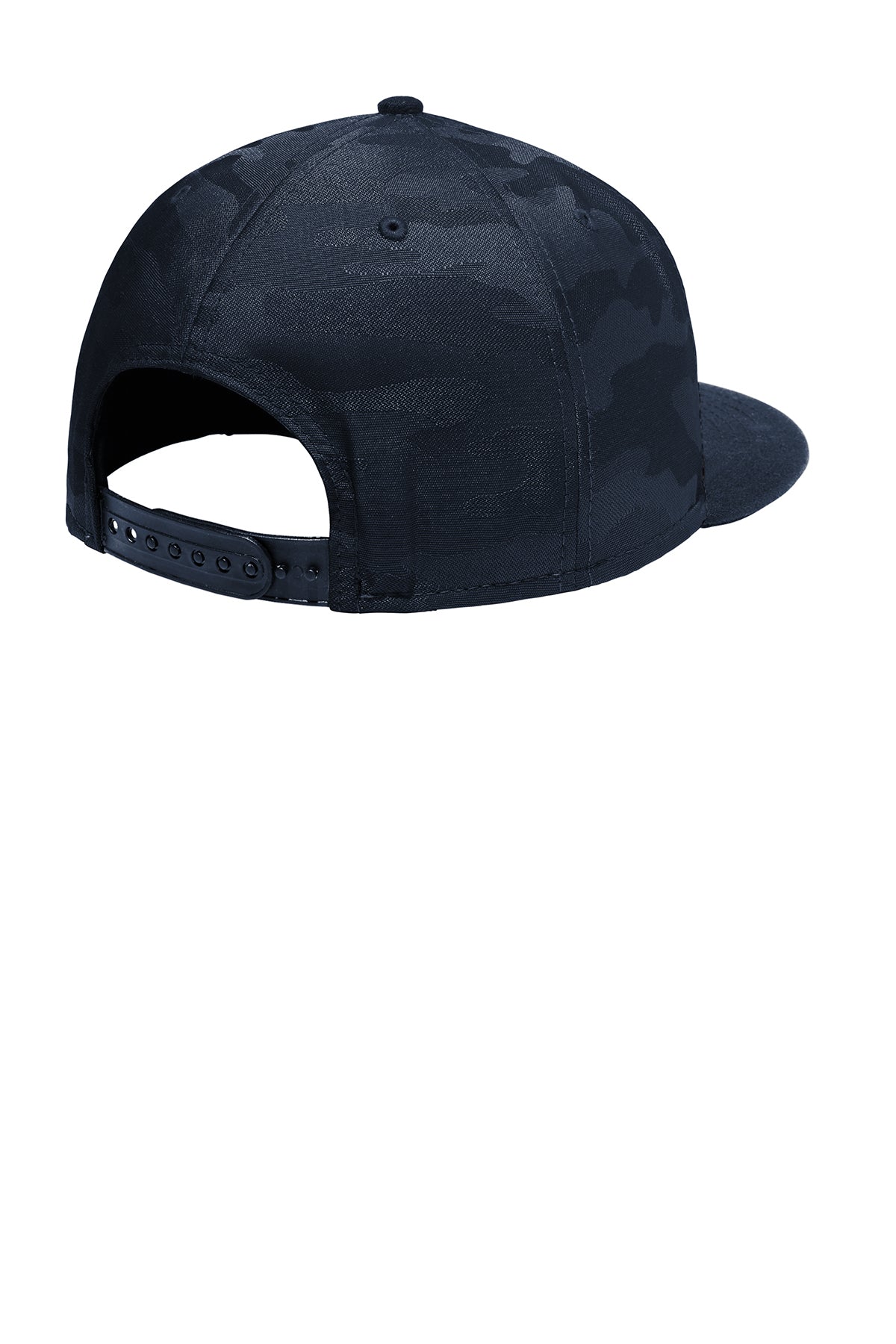 New Era Camo Flat Bill Snapback Custom Caps, Deep Navy/ Deep Navy Camo