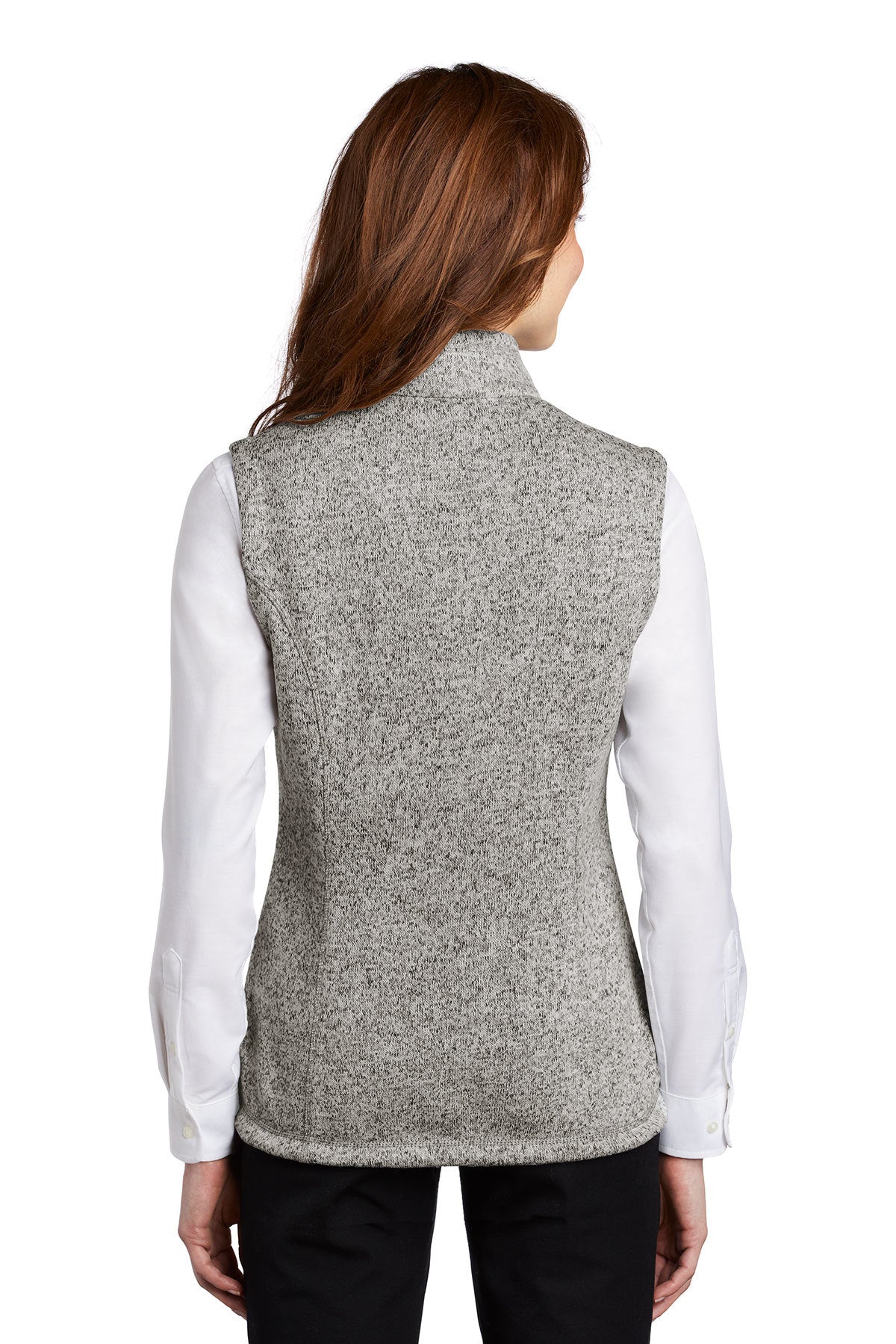 Port Authority Ladies Sweater Fleece Customized Vests, Grey Heather [Adam Equipment]