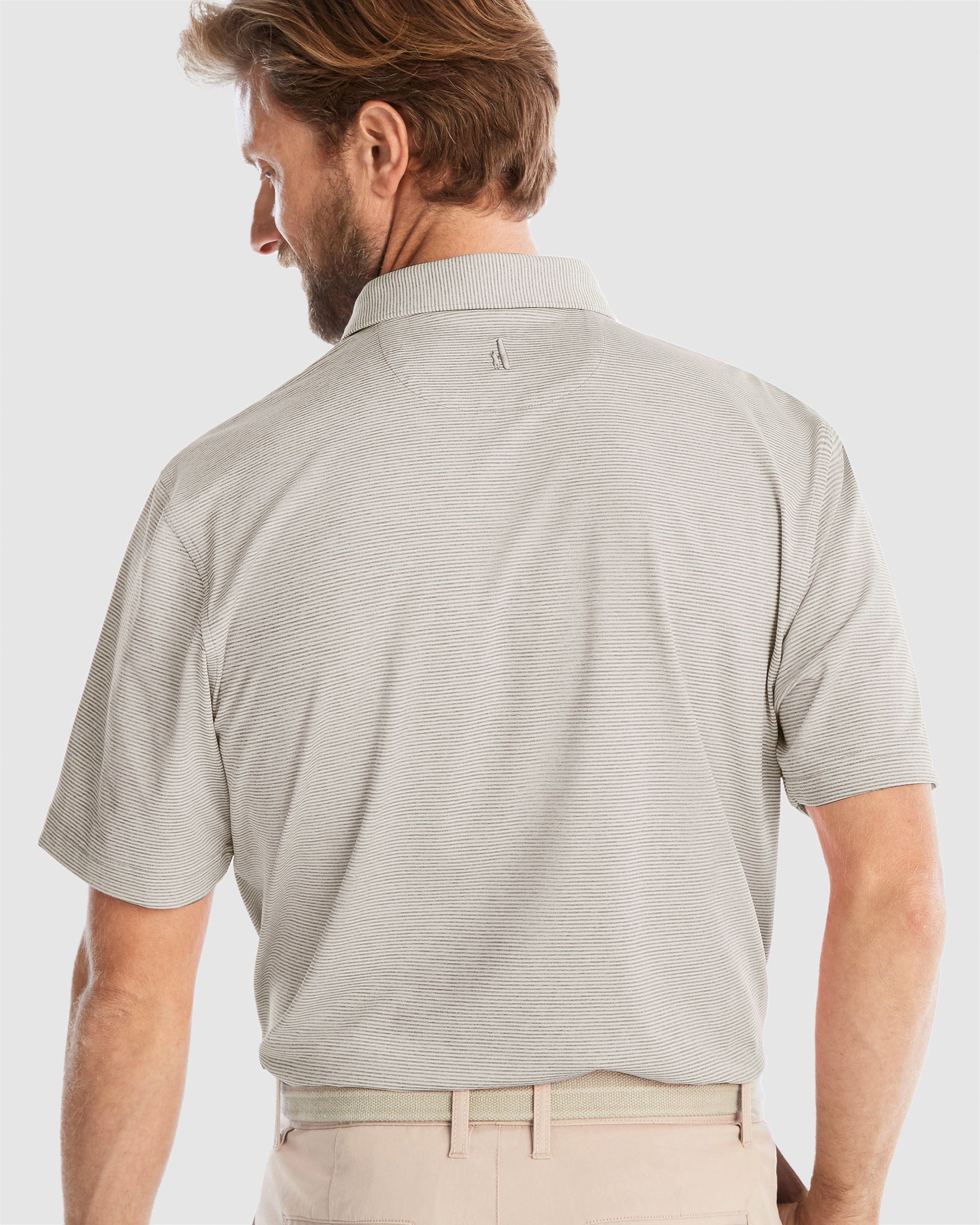 Custom Johnnie O Mens Lyndon Striped Polo JMPO2010 Meteor [Executive Construction]