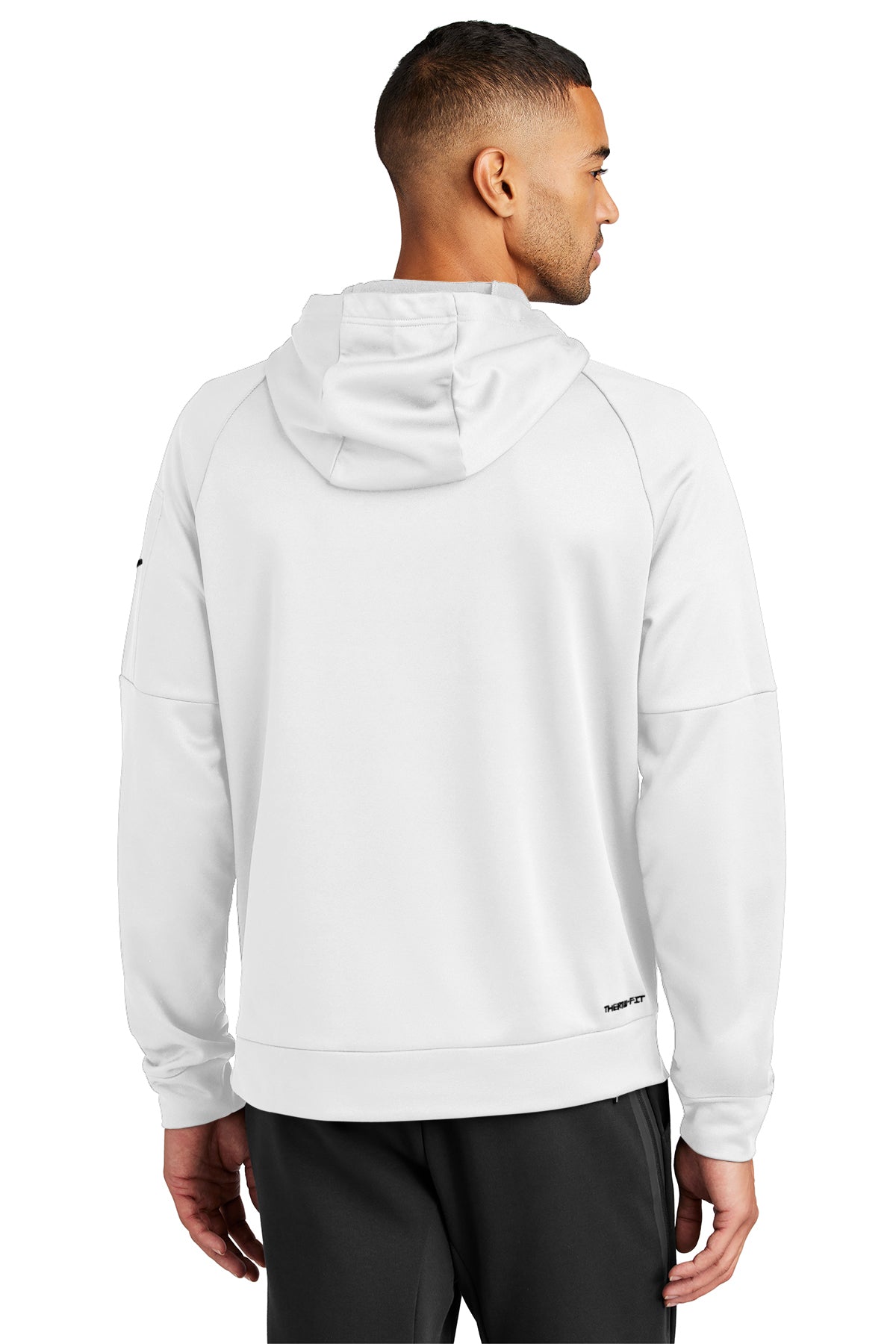 Nike Therma-FIT Pocket Pullover Branded Hoodies, White [Zane Birts]