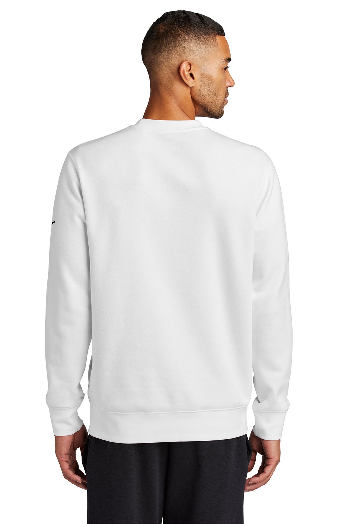 Nike Club Fleece Swoosh Custom Crews, White