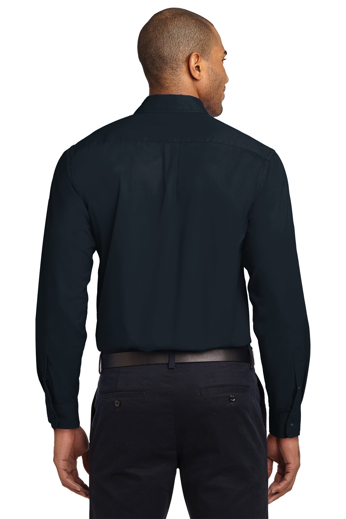 port authority_s608es _classic navy/ light stone_company_logo_button downs