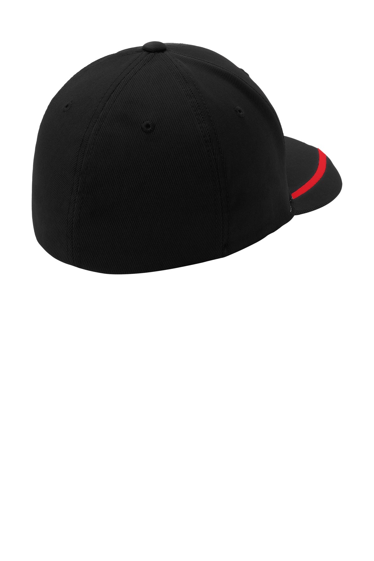 Sport-Tek Flexfit Performance Customized Colorblock Caps, Black/True Red