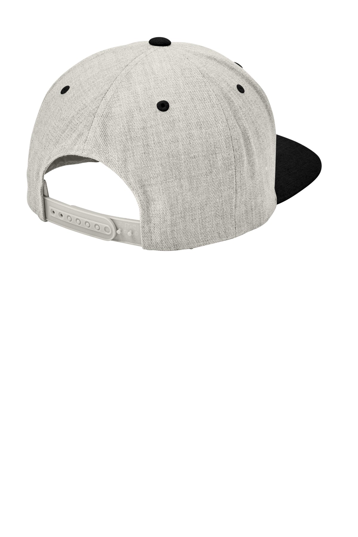 Sport-Tek Yupoong Flat Bill Custom Snapback Caps, Heather/ Black
