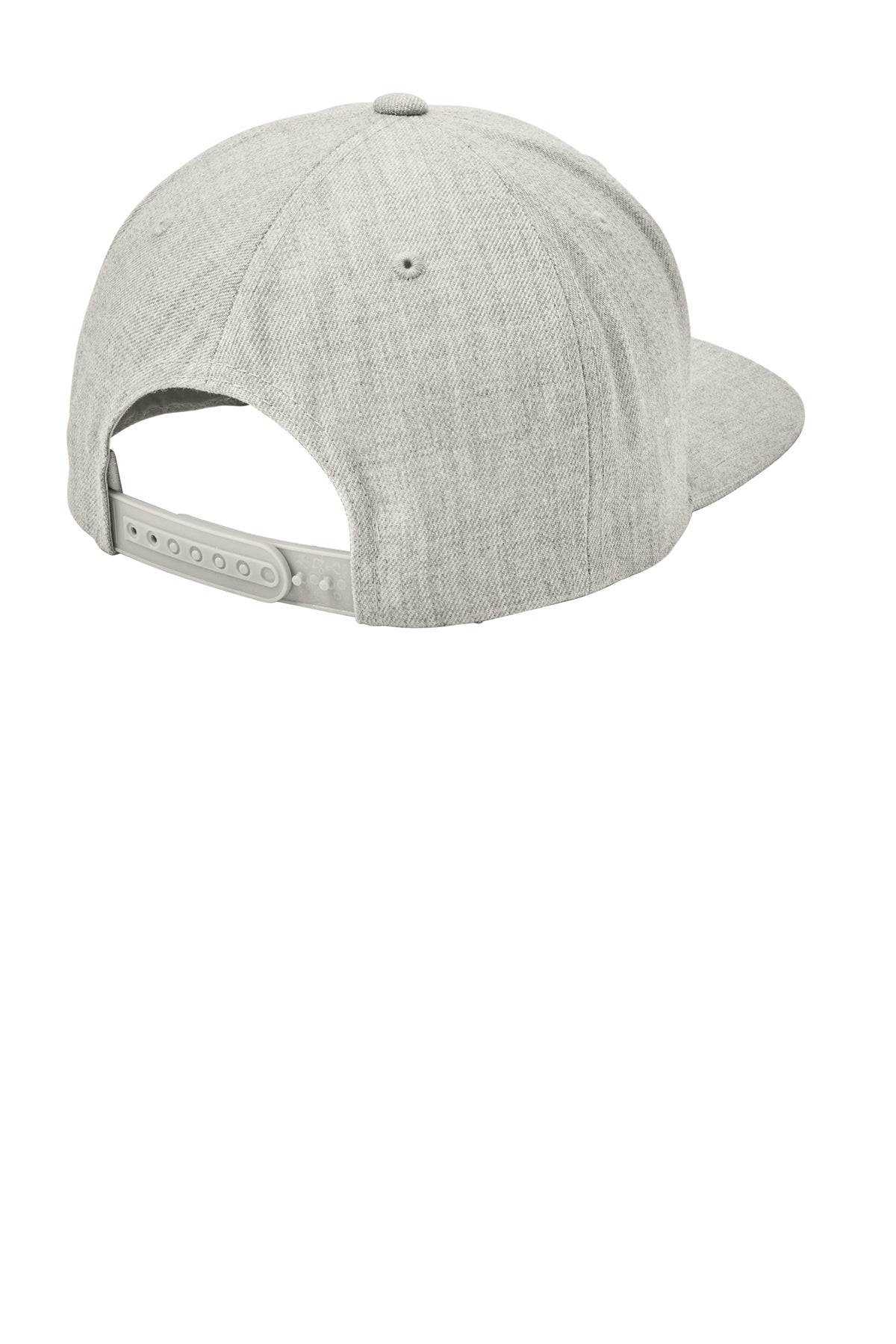 Sport-Tek Yupoong Flat Bill Customized Snapback Caps, Heather Grey