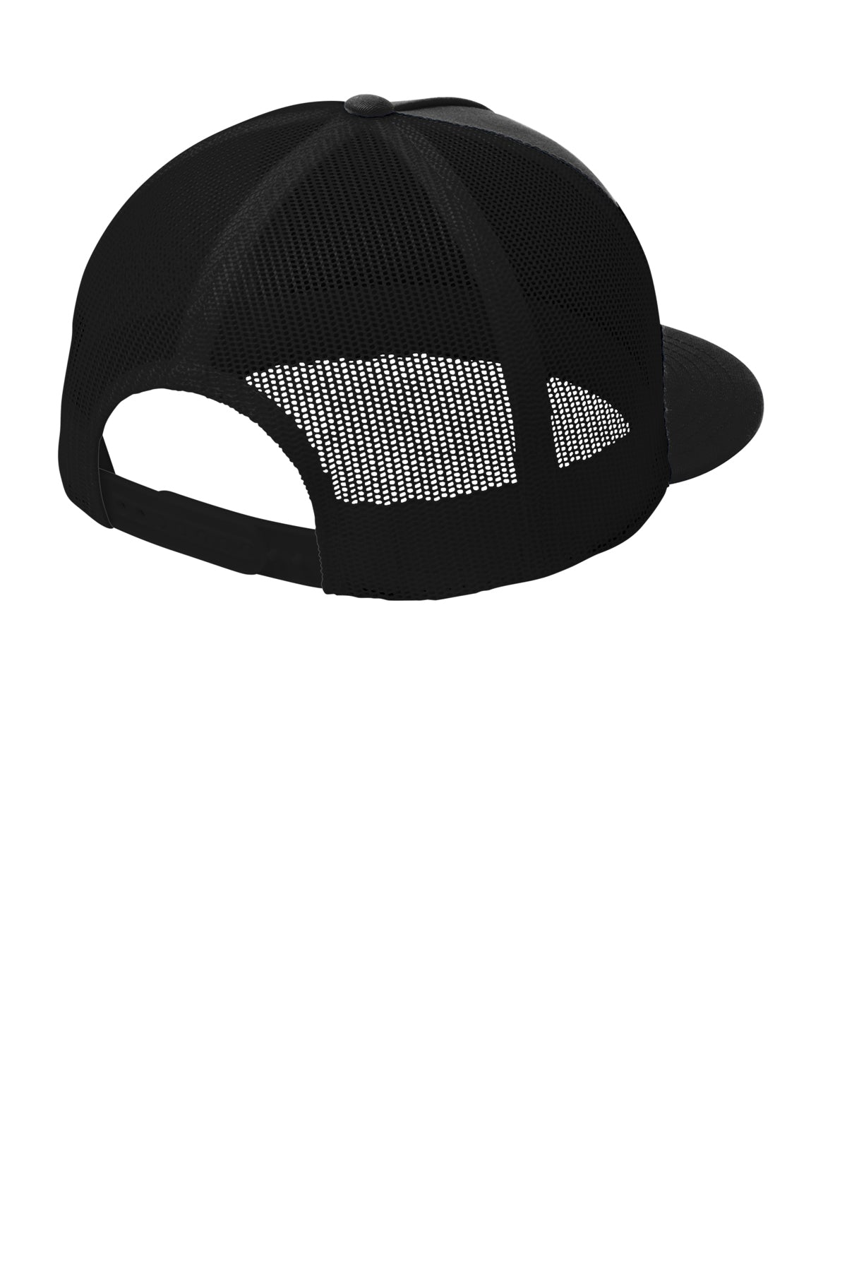 Sport-Tek Yupoong 5-Panel Classic Trucker Custom Mesh Back Caps, Black/ Black