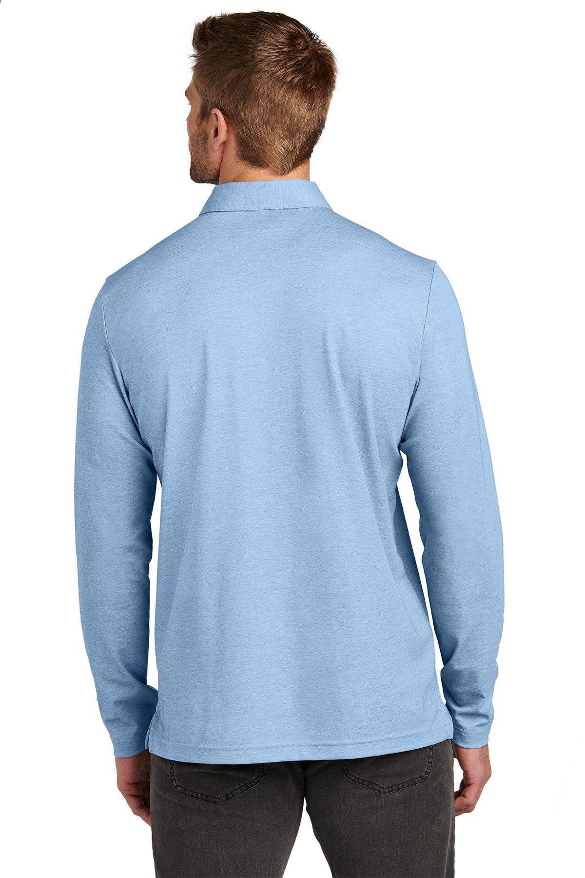 TravisMathew Oceanside Long Sleeve Custom Polos, Allure Heather