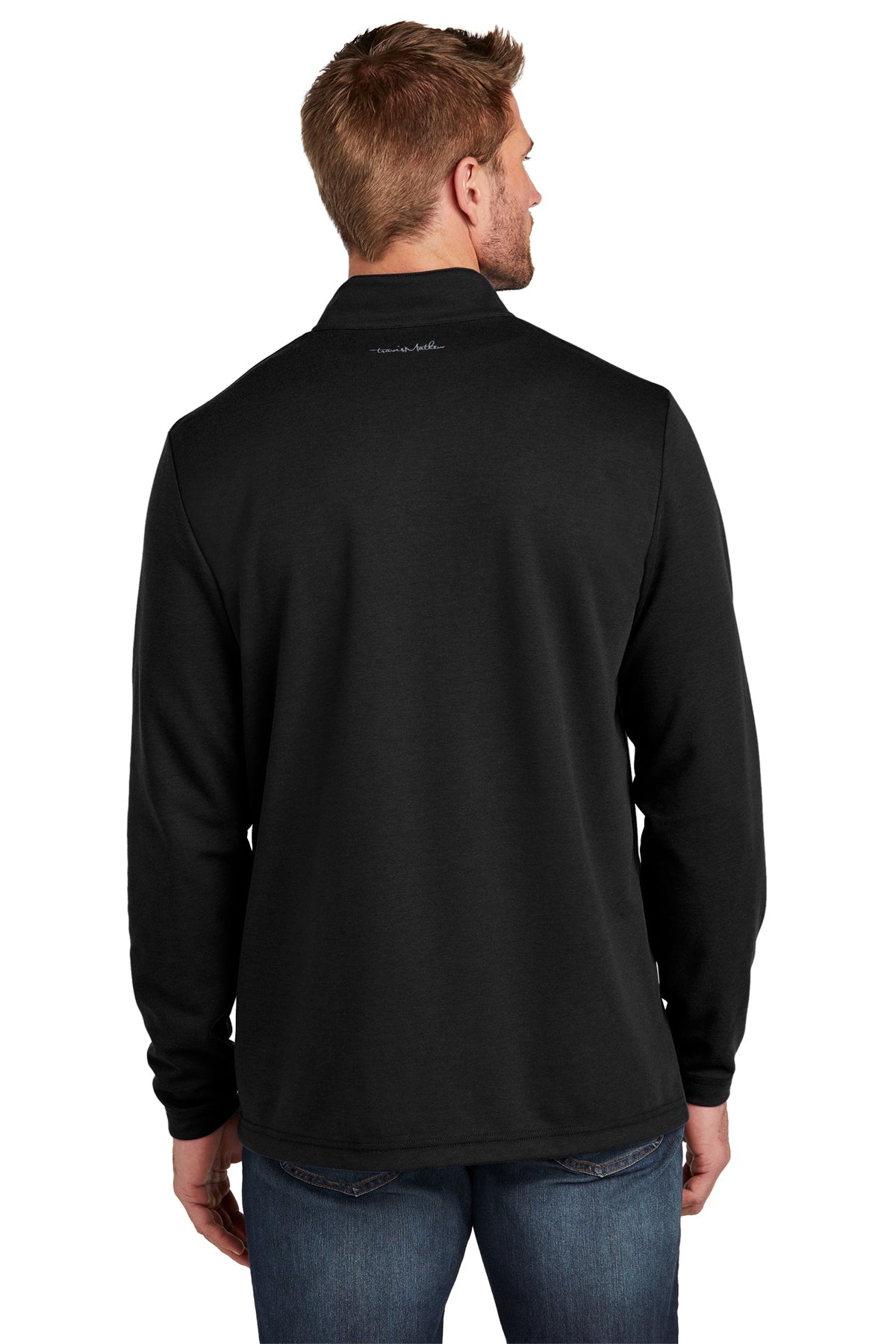 TravisMathew Coveside Branded Quarter Zips, Black