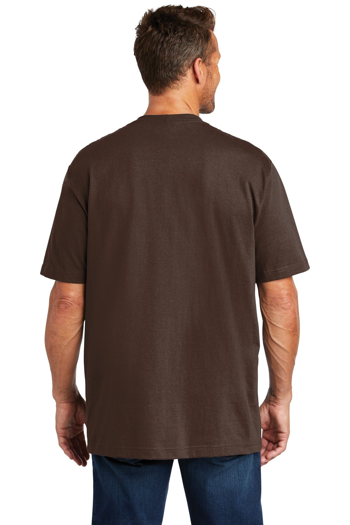 Branded Carhartt Workwear Pocket Short Sleeve T-Shirt Dark Brown
