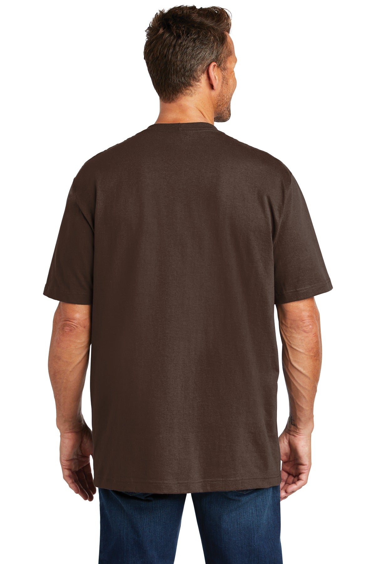 carhartt workwear pocket short sleeve t-shirt ctk87 dark brown