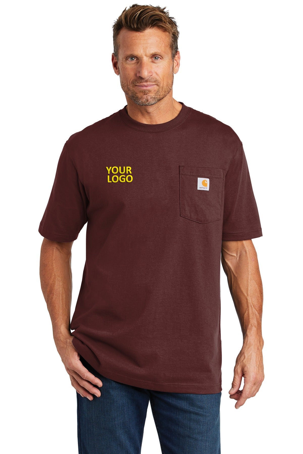 Custom Carhartt Workwear Pocket Short Sleeve T-Shirt CTK87 Port