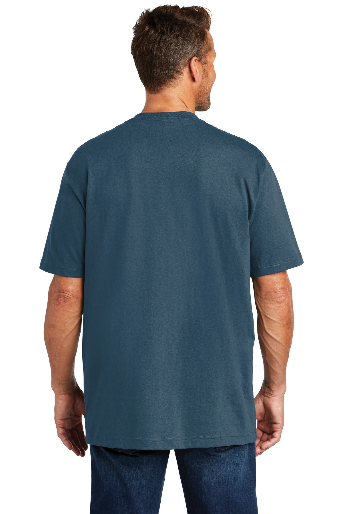 carhartt workwear pocket short sleeve t-shirt ctk87 stream blue