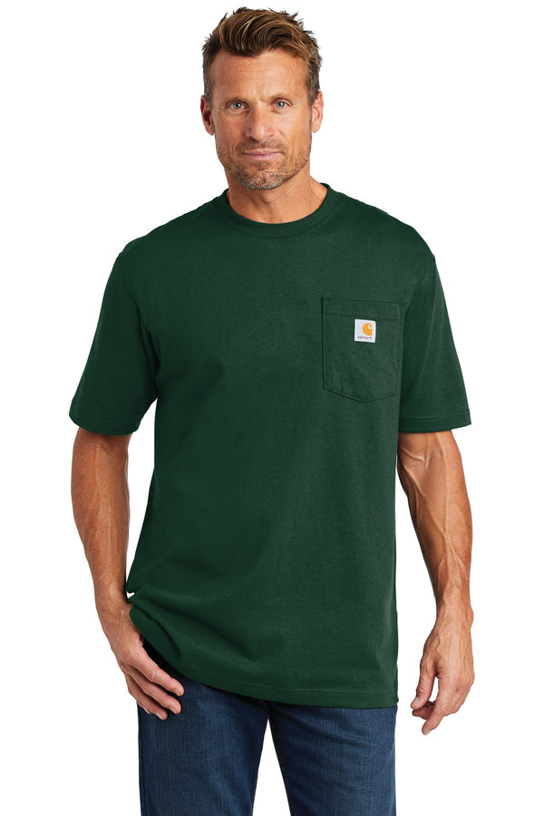 Custom Carhartt Workwear Pocket Short Sleeve T-Shirt Hunter Green