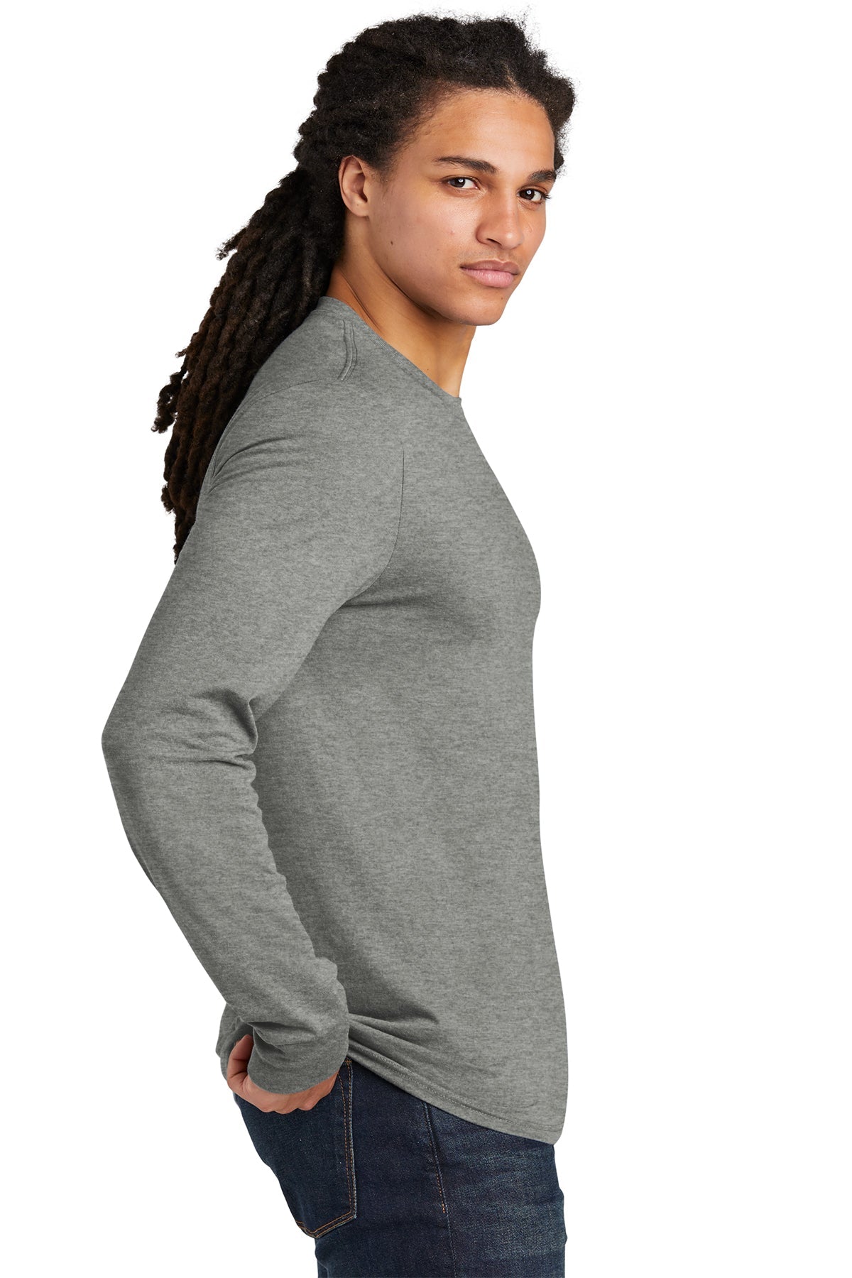 District Made Mens Perfect Tri Long Sleeve Crew Tee