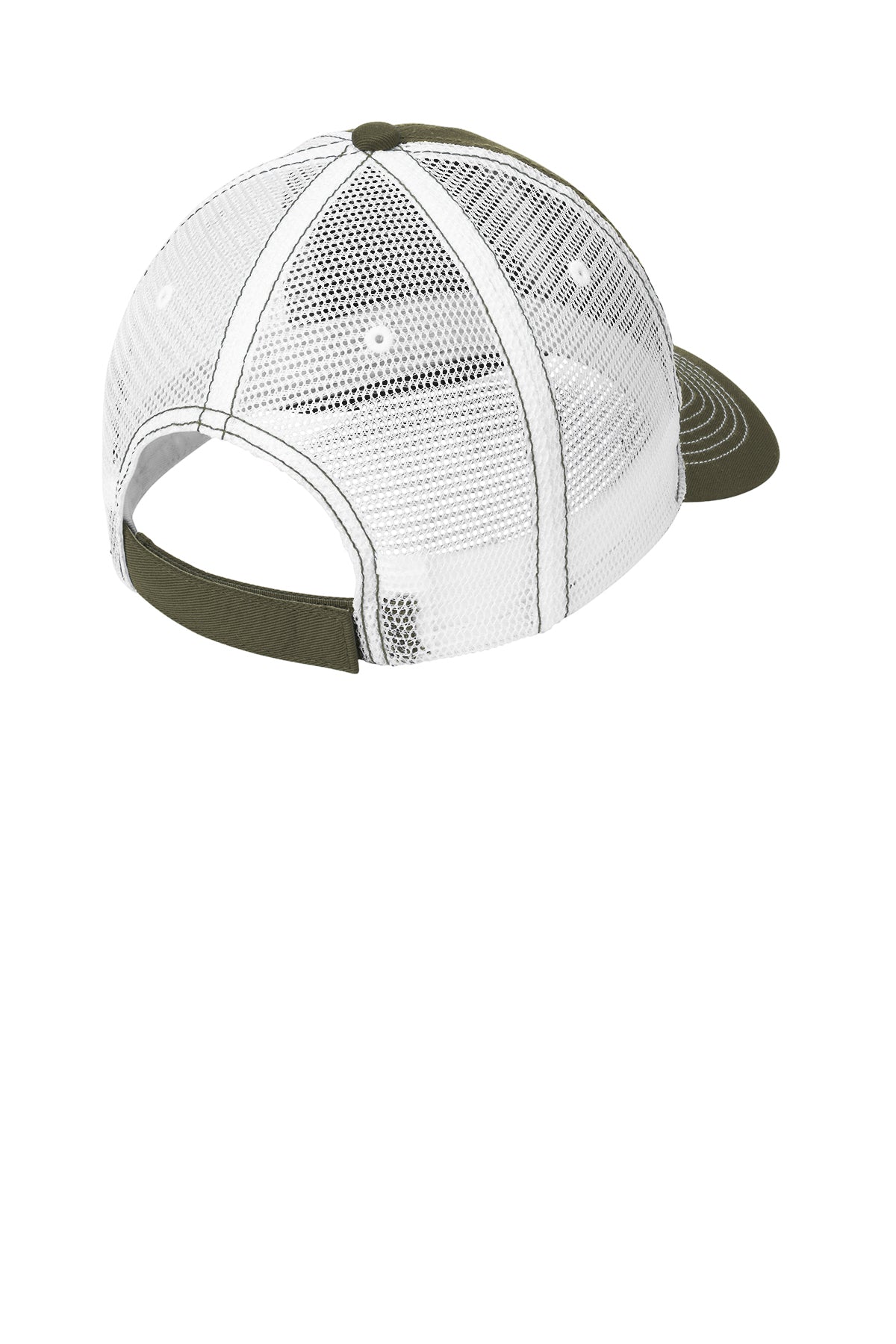 District Mesh Back Caps, Army/ White