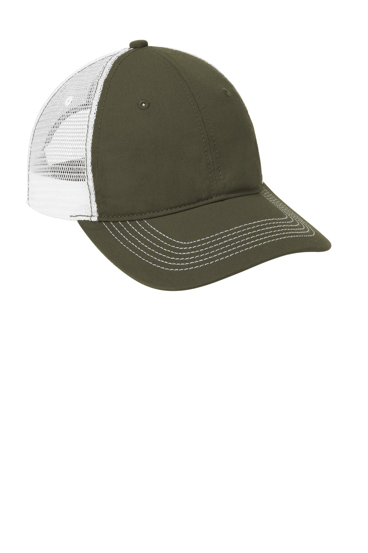 District Mesh Back Caps, Army/ White
