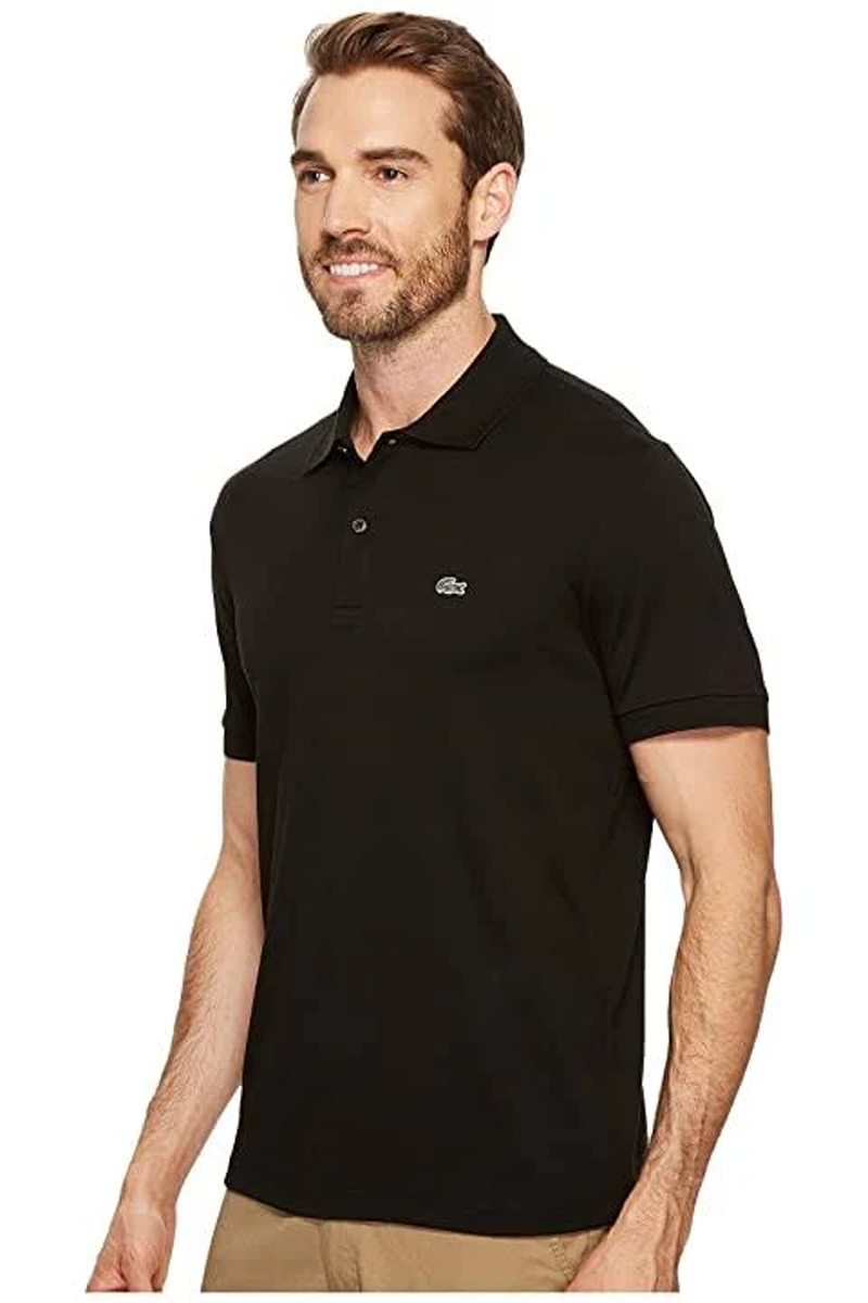 Custom Lacoste Mens Regular Fit Soft Cotton Polo dh2050 Black