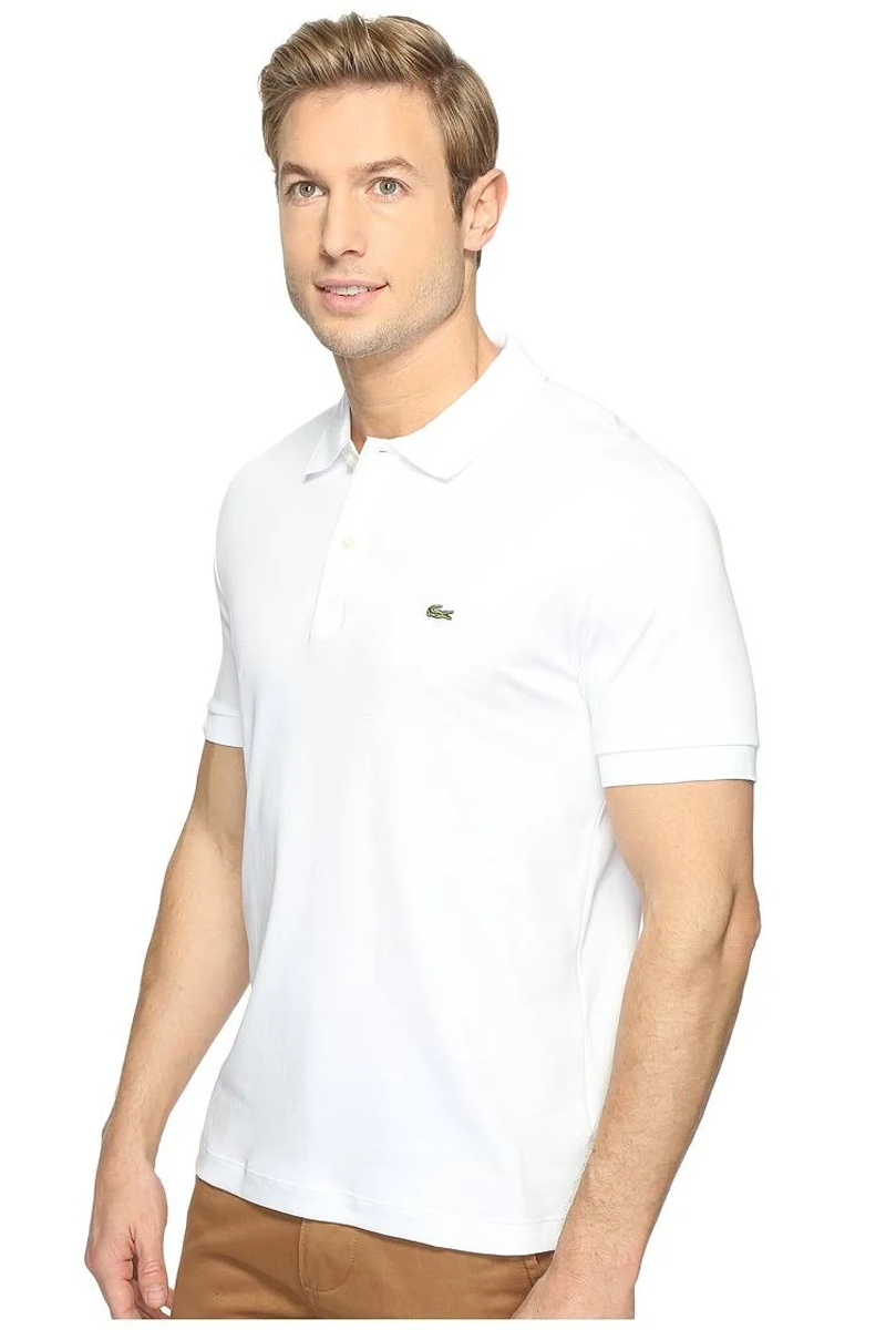 Custom Lacoste Mens Regular Fit Soft Cotton Polo dh2050 White