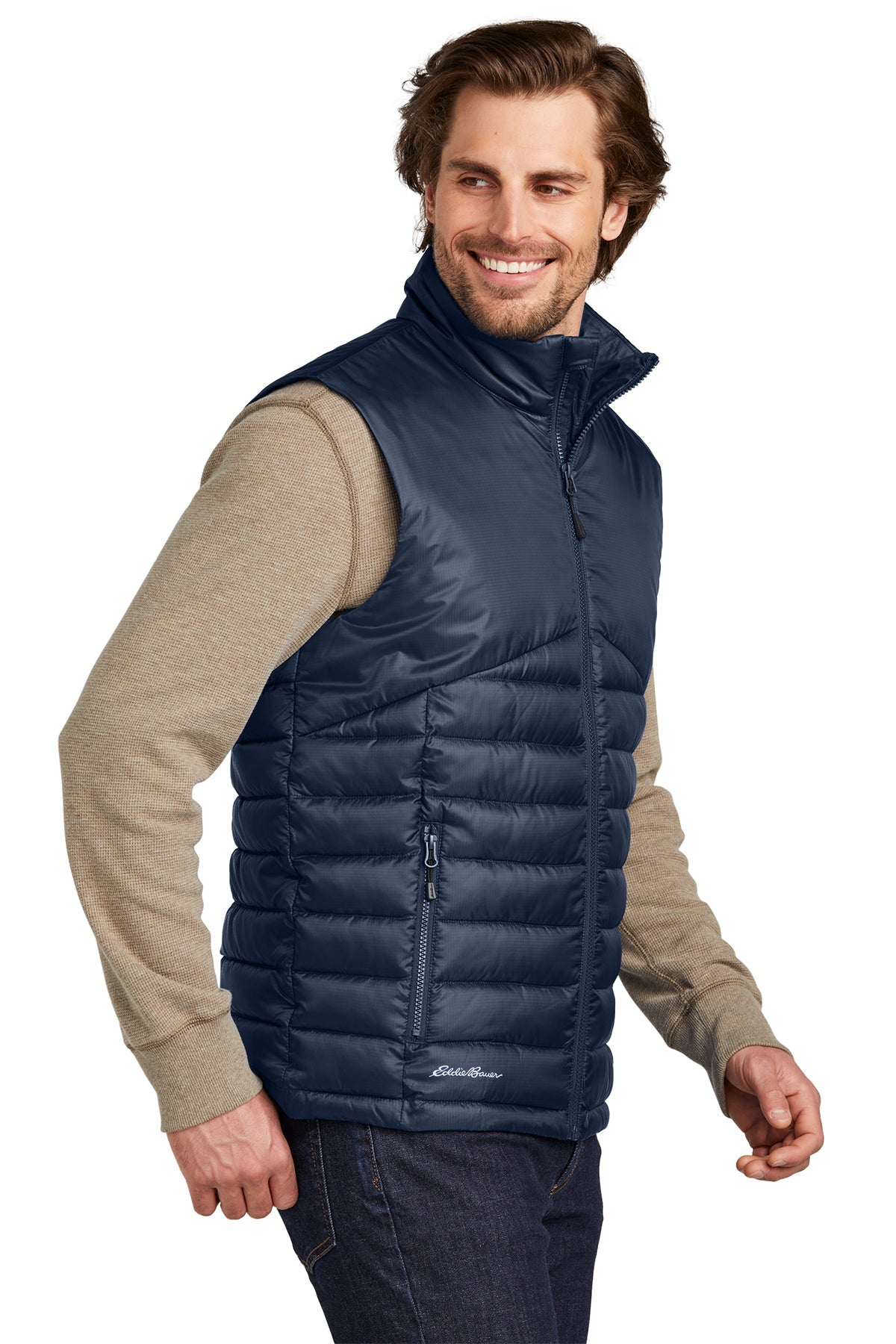 Eddie Bauer Customized Quilted Vests, River Blue Navy