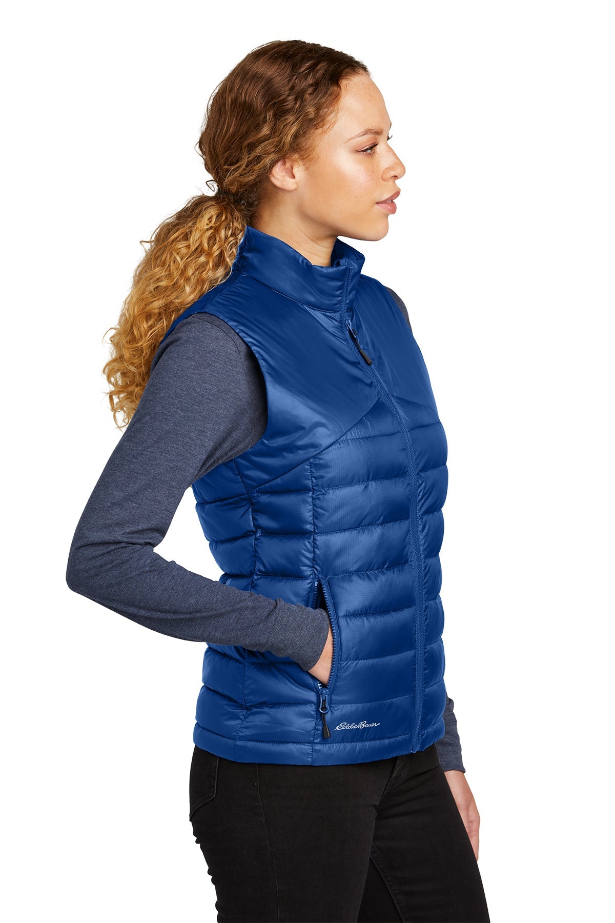 Eddie Bauer Ladies Customized Quilted Vests, Cobalt Blue