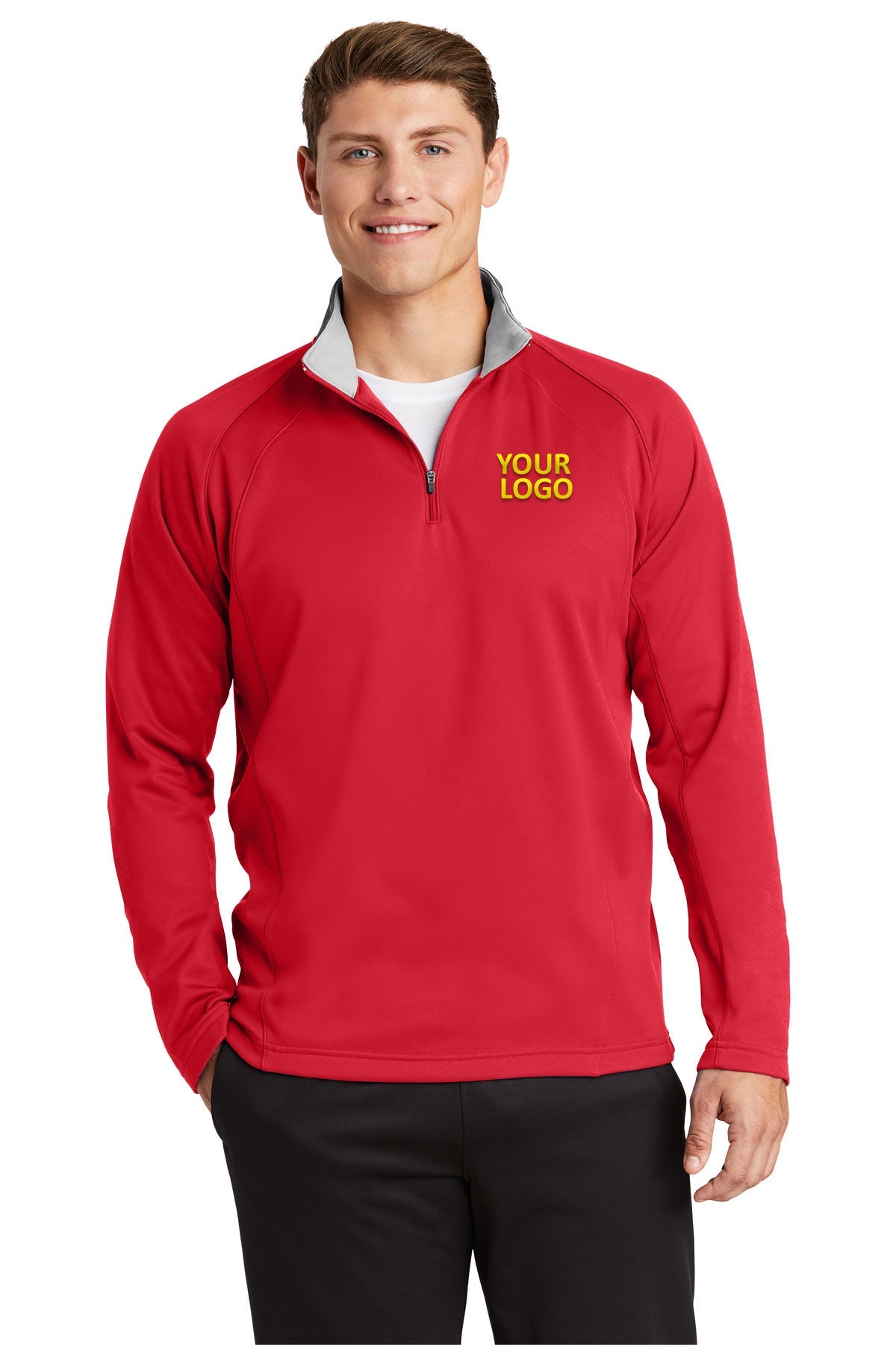Sport-Tek Deep Red/ Silver F243 sweatshirts with logos