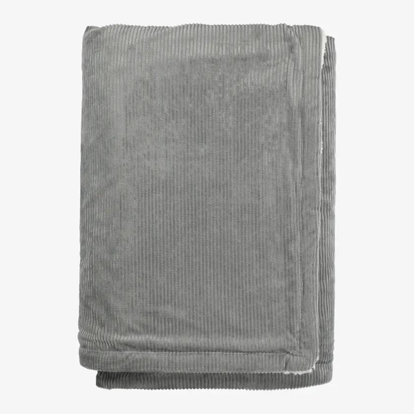Field and Co Corduroy Sherpa Blanket, Gray