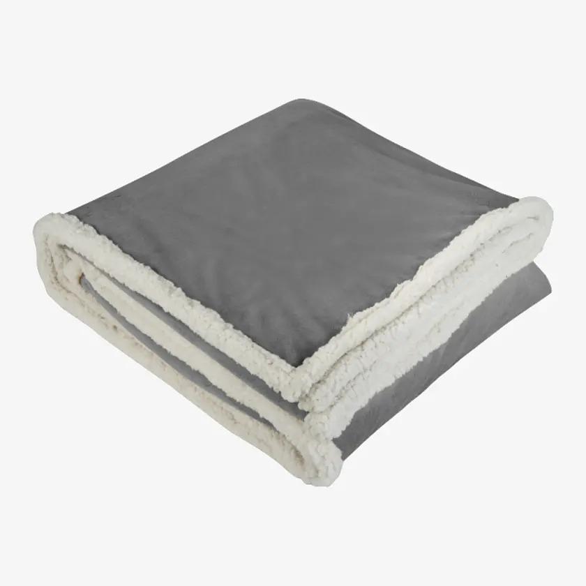 Field & Co Cambridge Oversized Sherpa Blanket, Gray